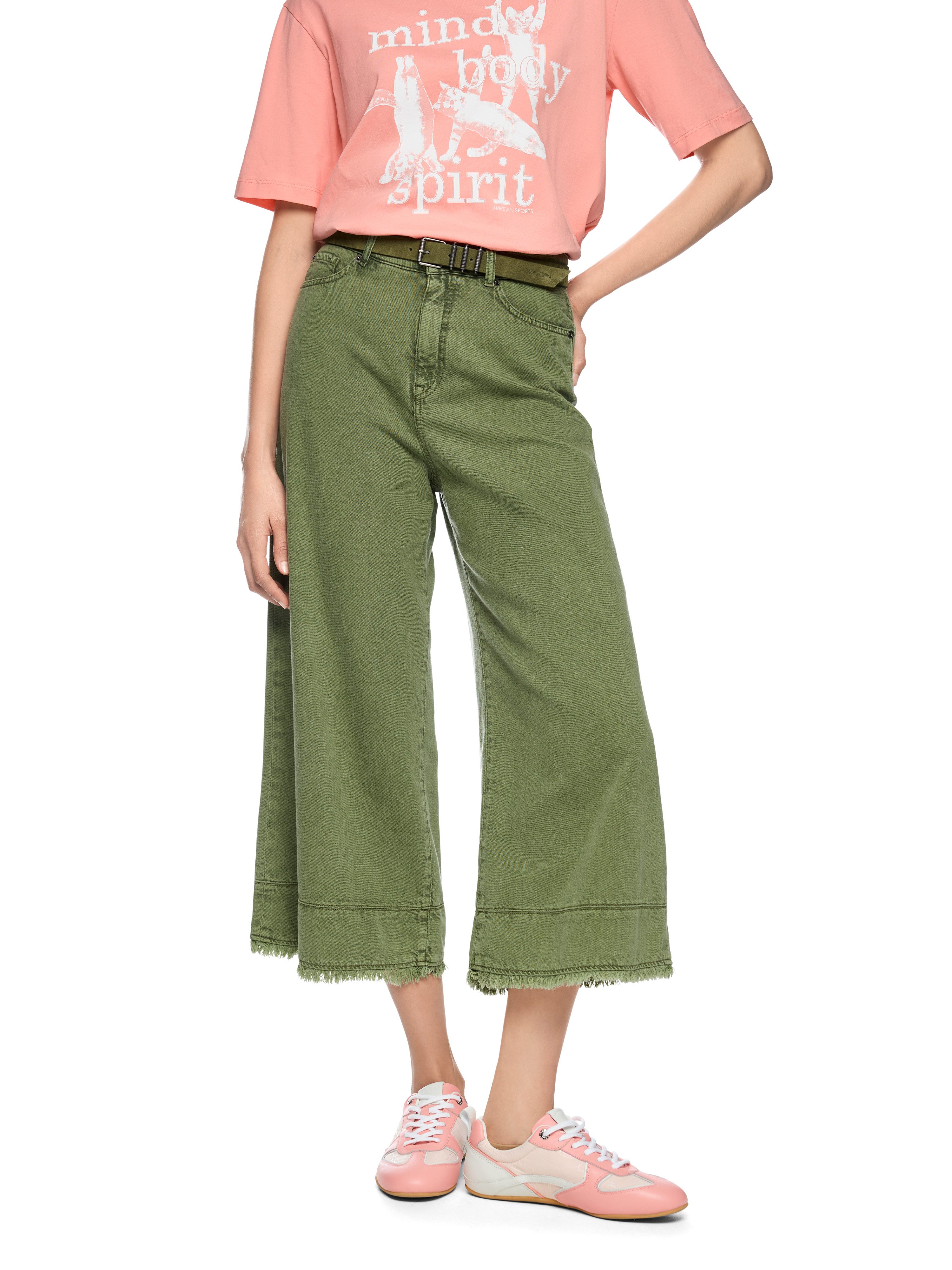 Marc Cain 3/4-Jeans Mindful Moving Premium Damenmode Model: WAUKEE, Culotte, Fransen-Saum