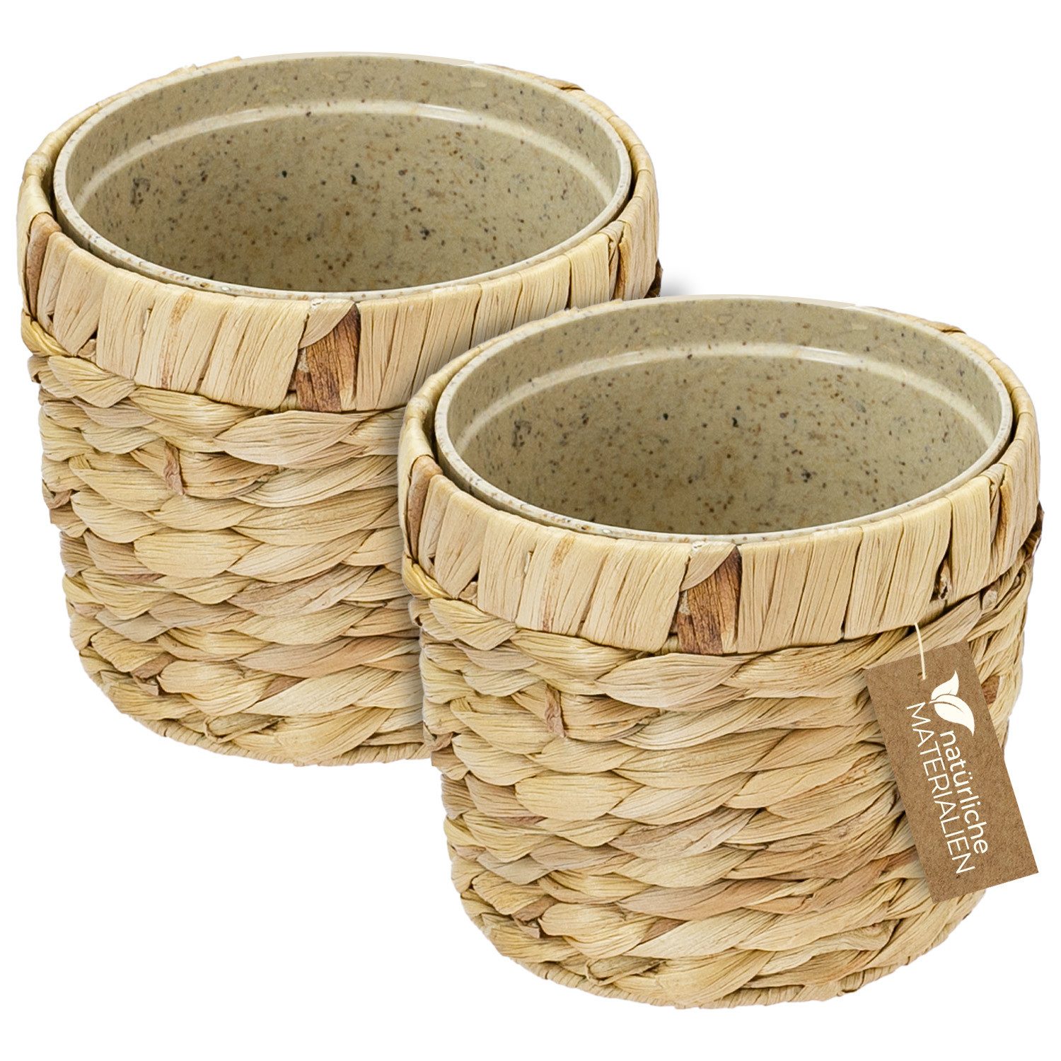 HMF Wasserhyazinthentopf Innovativer Blumentopf geflochten aus Wasserhyazin günstig online kaufen