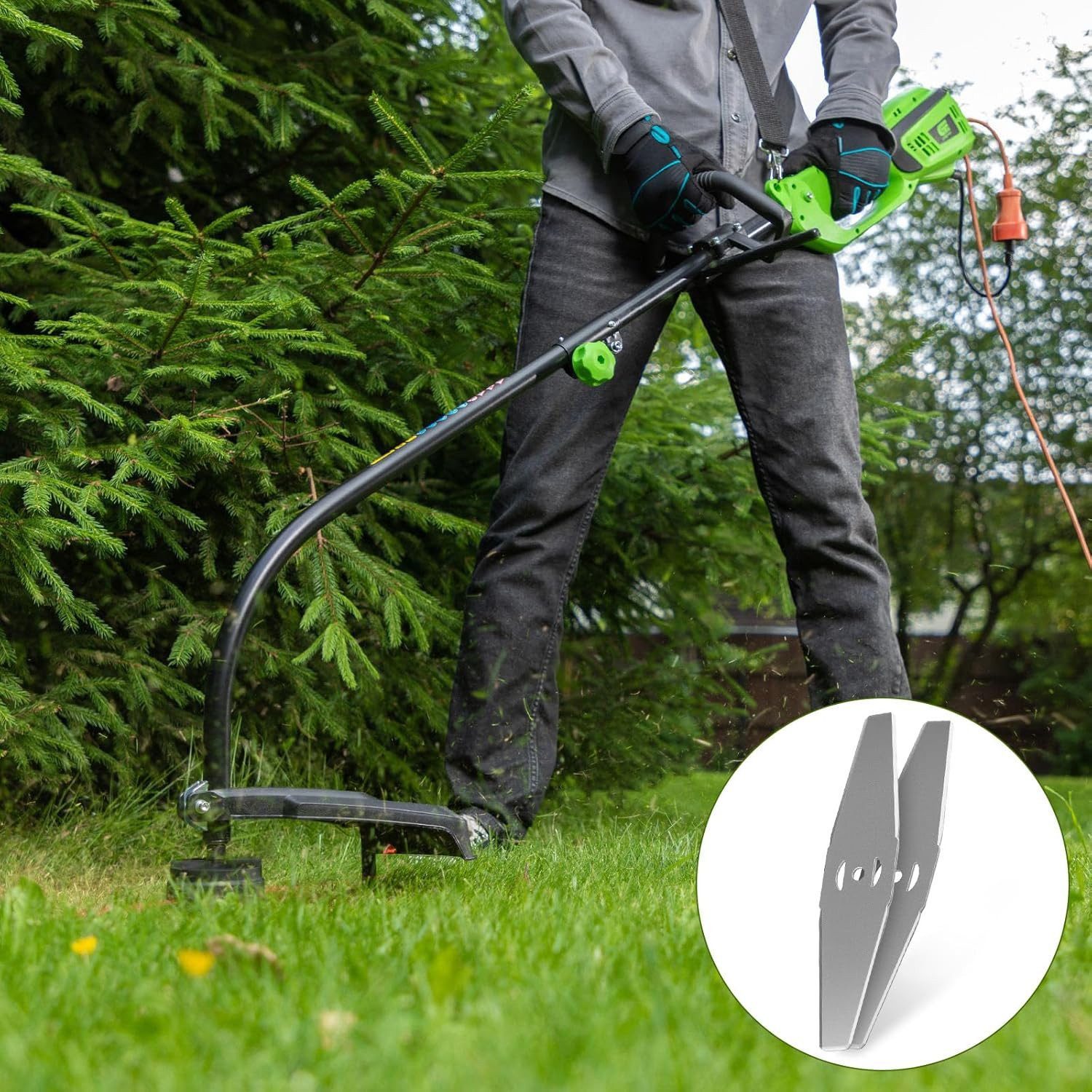 FOUORTUNATE-BEE Akku-Rasentrimmer 6er Set Metall-Ersatzklingen für Rasenmäher, ideal für Gartenpflege, (6 St), Rasenmäher Metallklingen 6er Set, passend für län – Bild 5 von 5