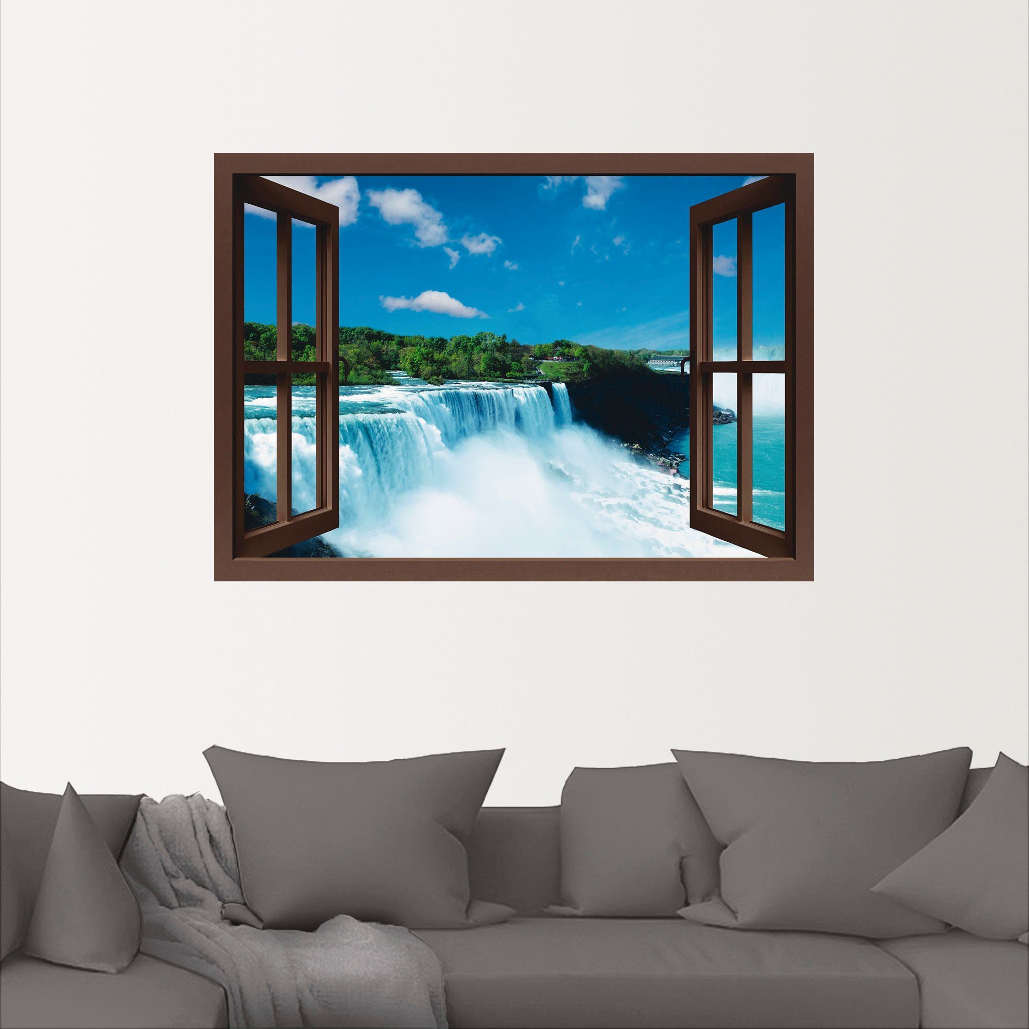 (1 Leinwandbild, in Größen St), Wandbild als Artland Fensterblick Fensterblick Niagara, versch. Poster oder Wandaufkleber -