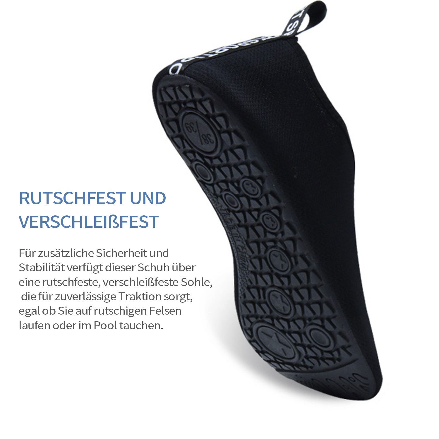 Refttenw Rutschfest Barfußschuhe Leichte Schnell Trocknend Badeschuh, Gr 34-47 Wasserschuh zum Schlupfen