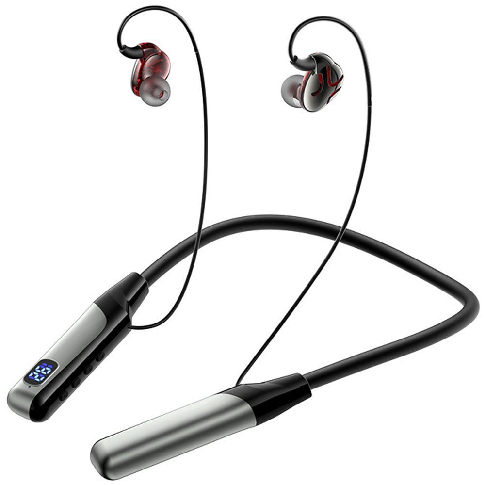 Joggen Kopfhörer Ear Kabellos Nackenbügel (Bluetooth, Haiaveng mit für Radfahren 5.3 in Anzeige, Bluetooth Bluetooth-Kopfhörer Fahren) digitaler