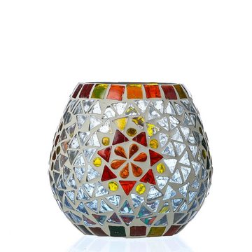 MARELIDA Windlicht Windlicht Mosaik Glas Kerzenhalter Teelichthalter Teelichtglas H: 11cm (1 St)