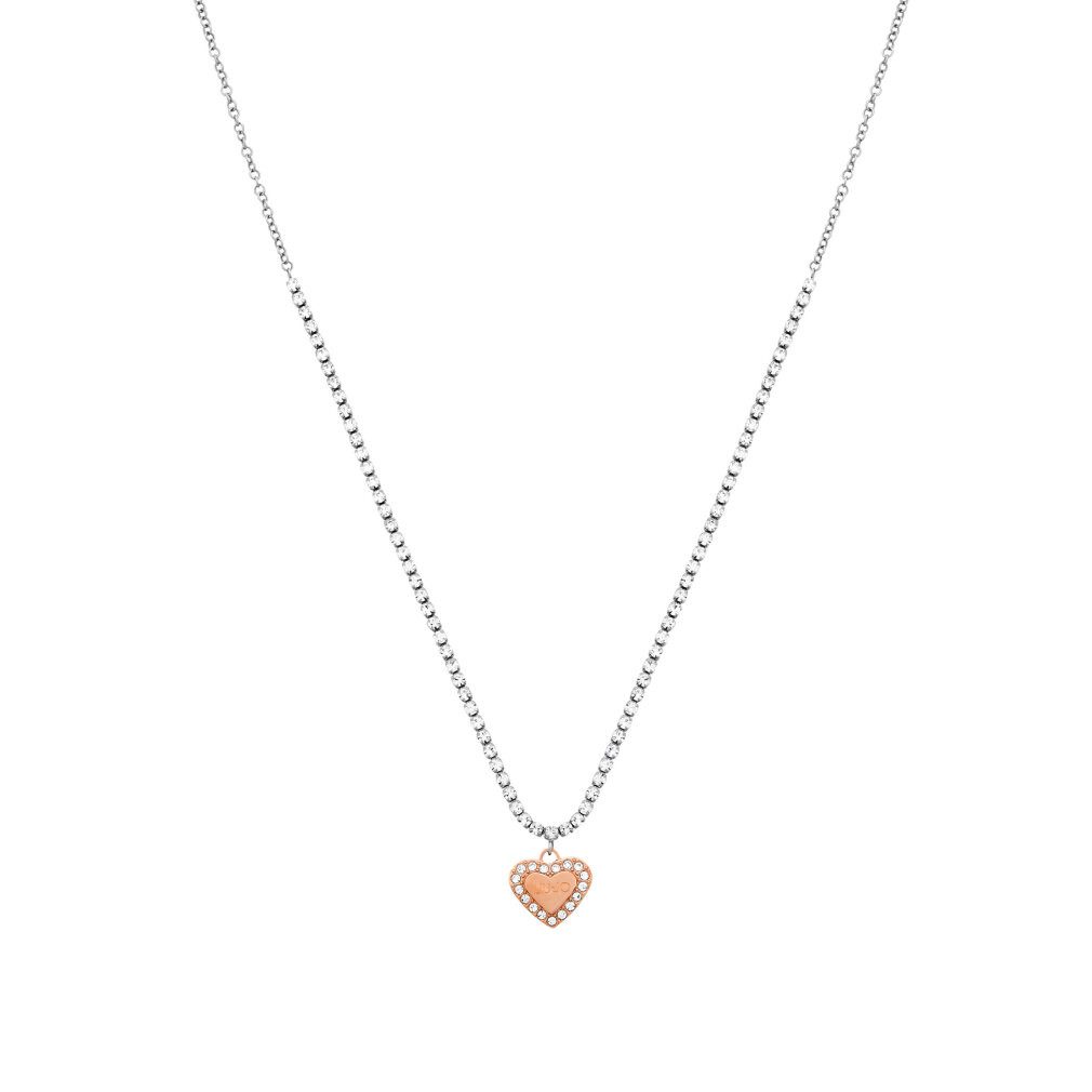 Liu Jo Kette mit Einhänger Bronze necklace with heart Linea Brilliant LJ1554