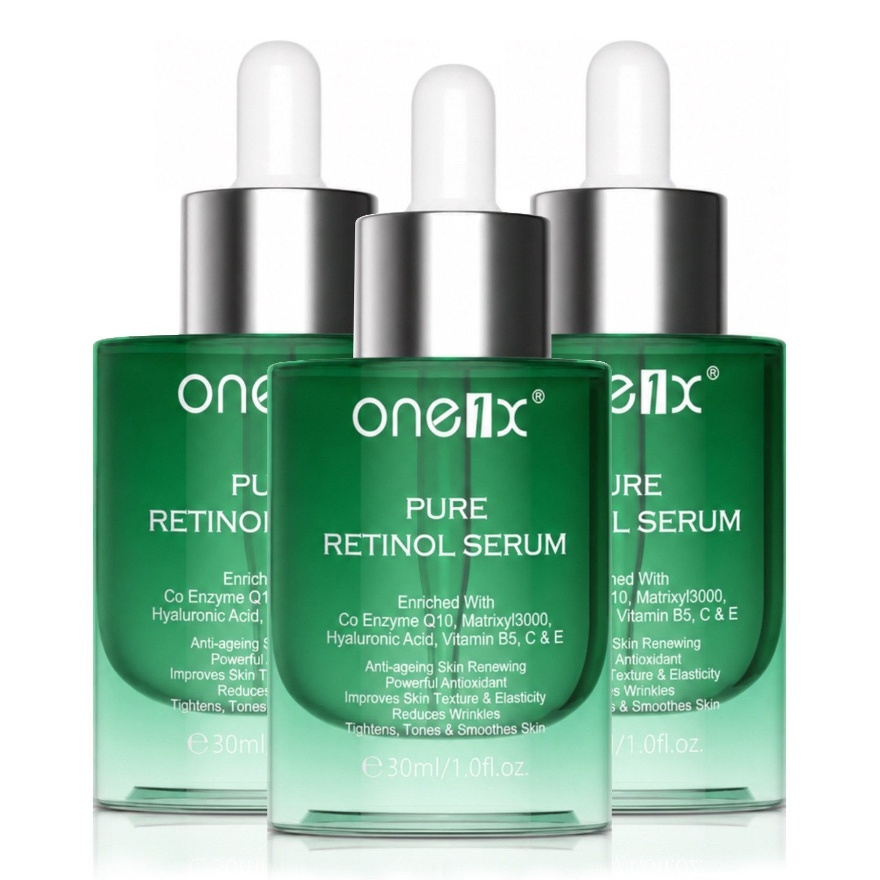 P-Beauty Cosmetic Accessories Gesichtsserum Retinol Serum Anti Falten Anti-Aging Hyaluronsäure Vitamin B5 C E, 3-tlg., Geischtsserum, Hautpflege, Anti-falten, Retinol