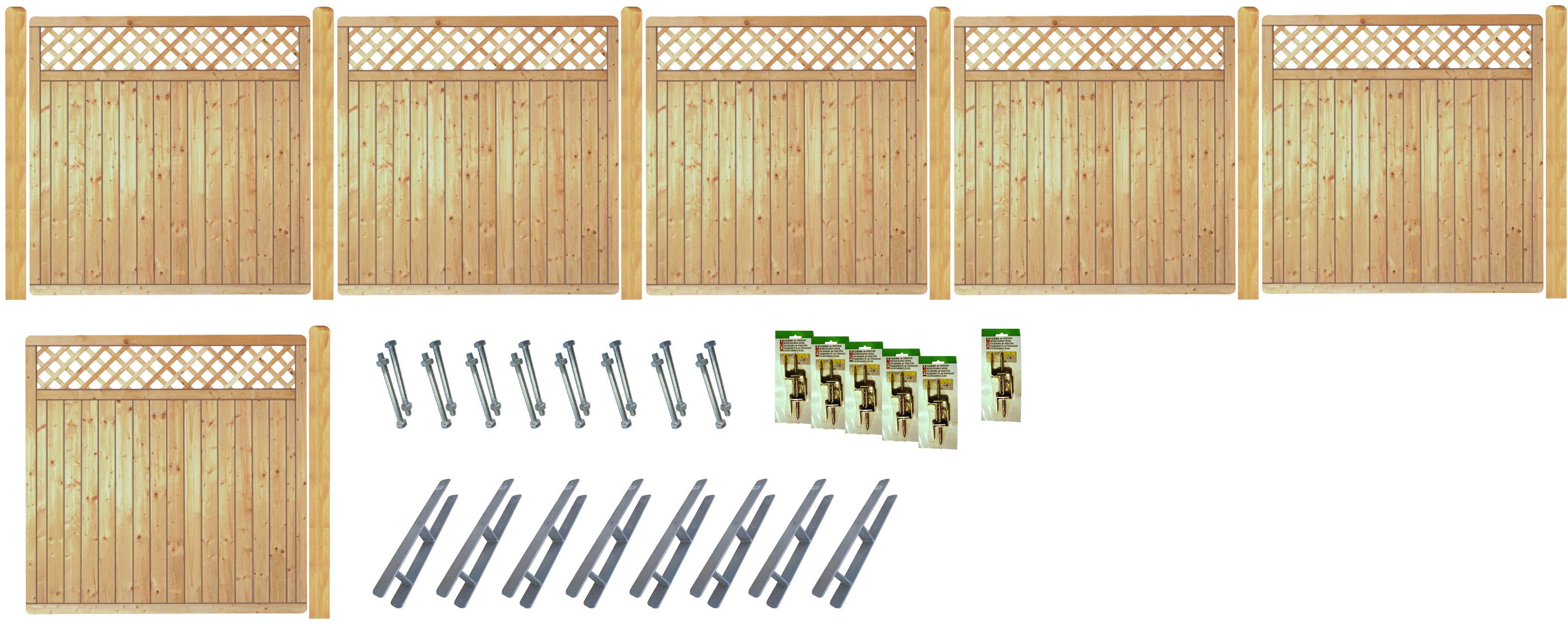 Tetzner & Jentzsch Sichtschutzelement COLUMBIA 4, (Set), kesseldruckimprägniert