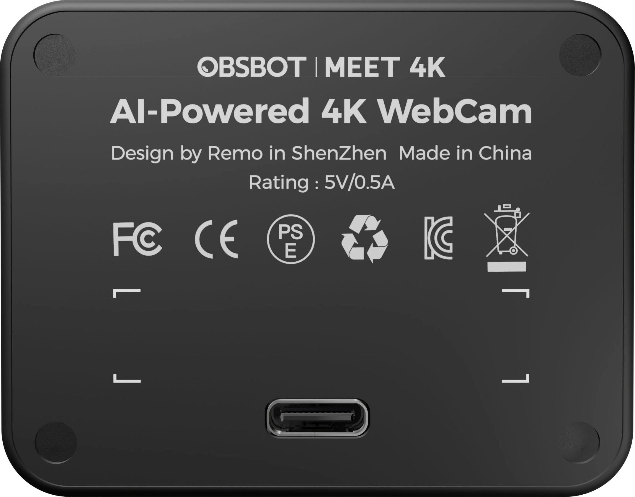 OBSBOT Meet 4K Webcam für Webcam Ultra HD, professionelle (4K Livestreams)