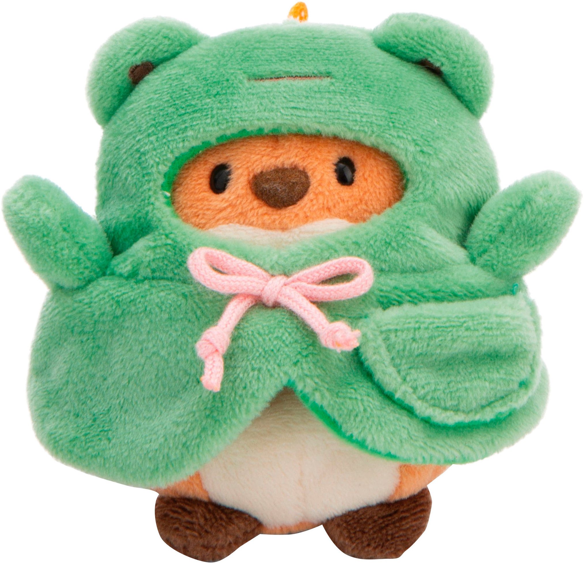 Nici Kuscheltier mymochi, Fuchs Geeks, 8 cm, mit Video Spiel und Froschkostüm, in Geschenkbox