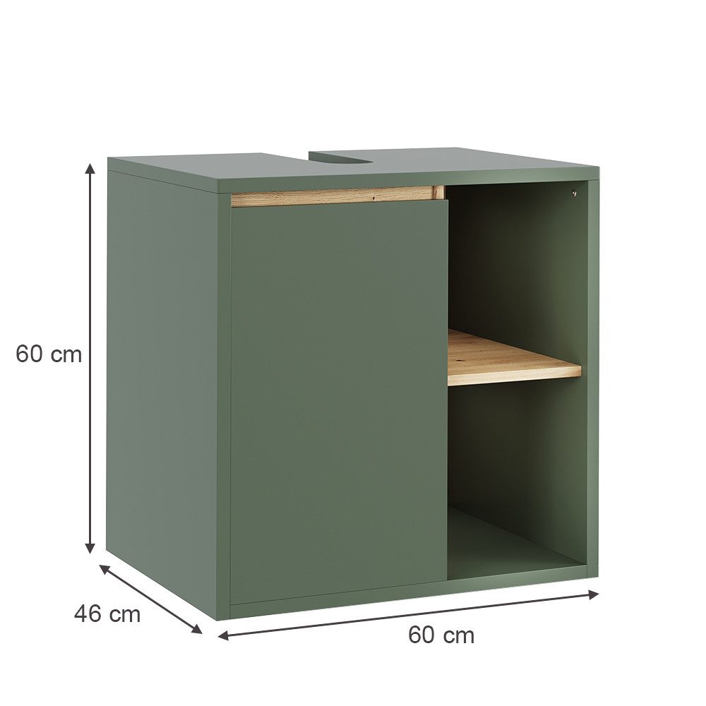 Vicco Waschbeckenunterschrank Viola, Grün/Artisan, 60 x günstig online kaufen