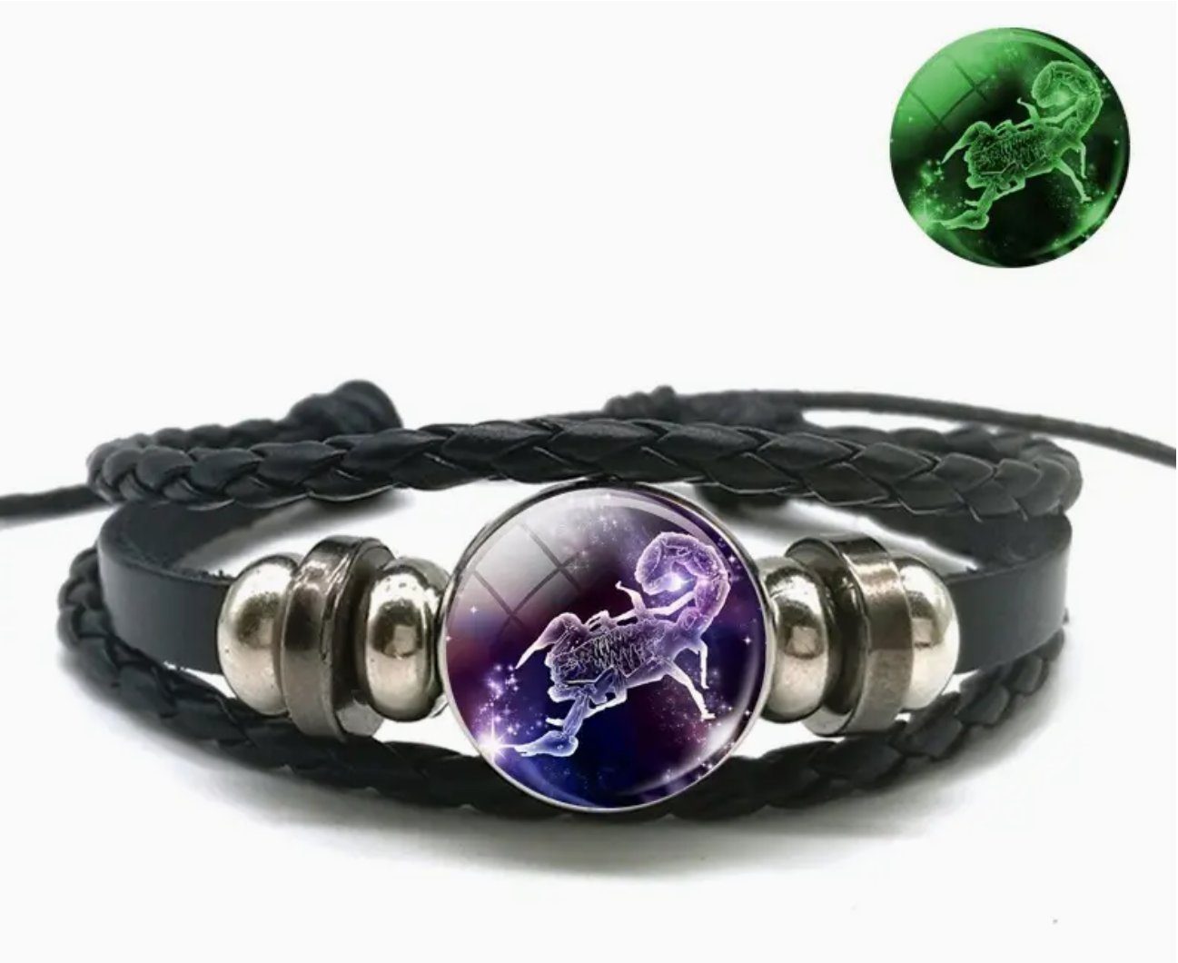 Stelby Armband mit Gravur Sternzeichen Skorpion mit 3D Gravur im Glas (Weihnachtsgeschenk, Geburtstagsgeschenk, Valentinstaggeschenk, modern, minimalistisch), langlebig, pflegeleicht, unisex