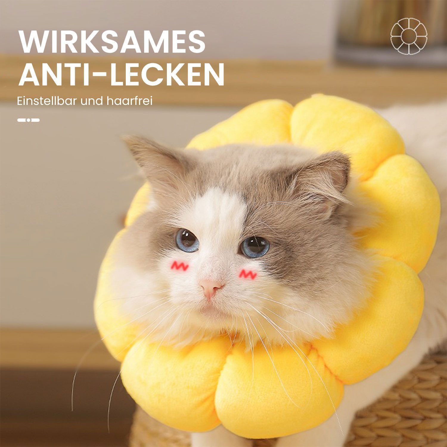 FELIXLEO Haustierklappe Halskrause Katze Einstellbar Halsband Weich Halskragen Hund