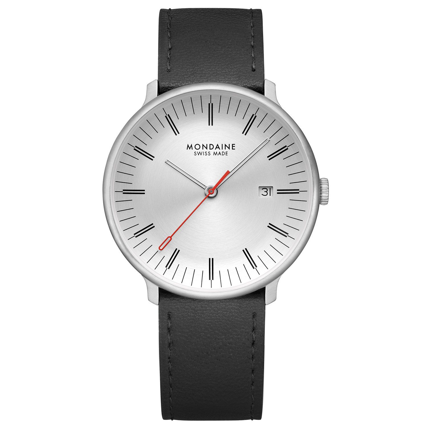 MONDAINE Quarzuhr Quarz Doppio mit Lederband