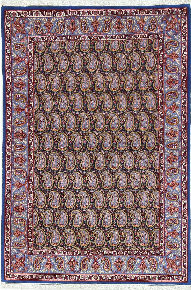 Orientteppich Isfahan Seidenkette 107x161 Handgeknüpfter Orientteppich, Nain Trading, rechteckig, Höhe: 6 mm