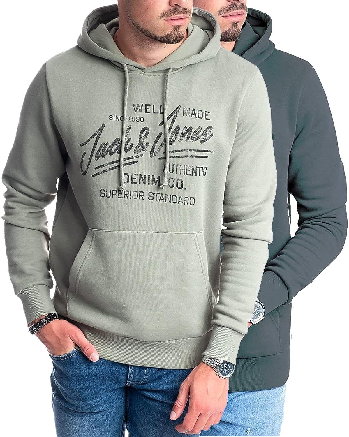 Jack & Jones Kapuzensweatshirt (Spar Set, 2er Pack) Doppelpack Hoodie mit Printdruck Doppelpack Mix 8