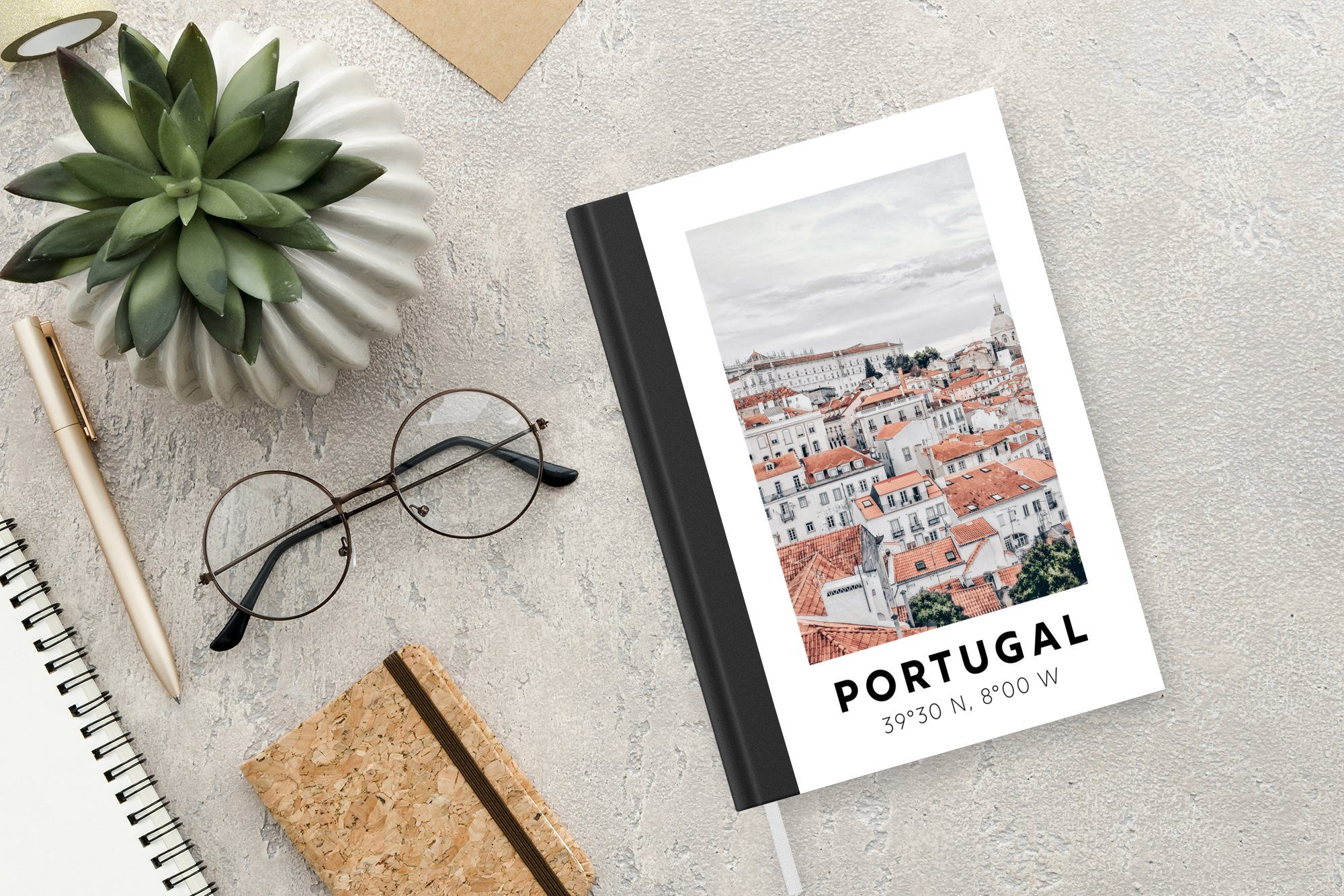 Portugal Seiten, Skyline, Merkzettel, Notizheft, Tagebuch, MuchoWow - Journal, A5, Haushaltsbuch 98 Rot Notizbuch -