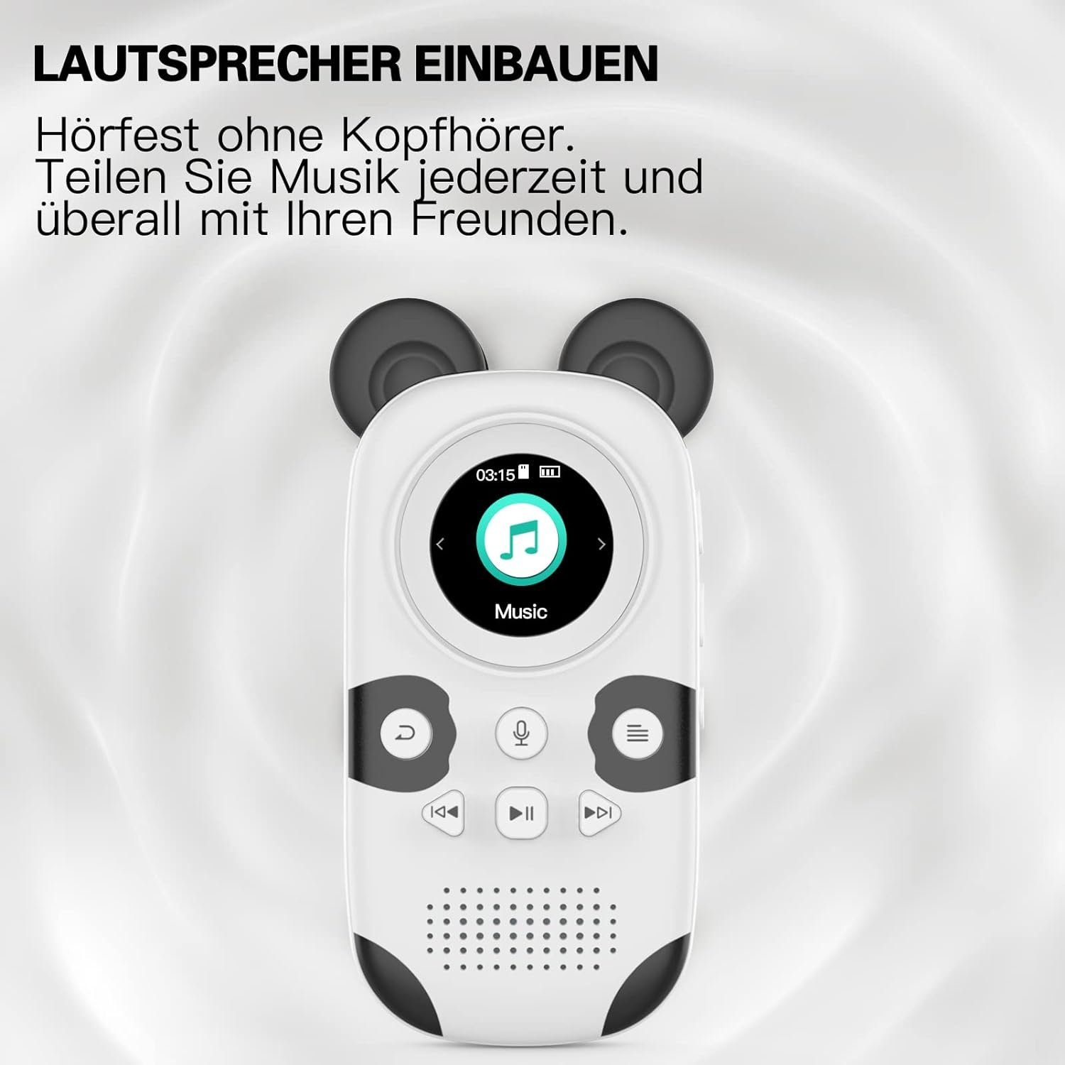 GelldG MP3-Player Lautsprecher für TFT-Bildschirm Kinder Cute Panda mit Radio