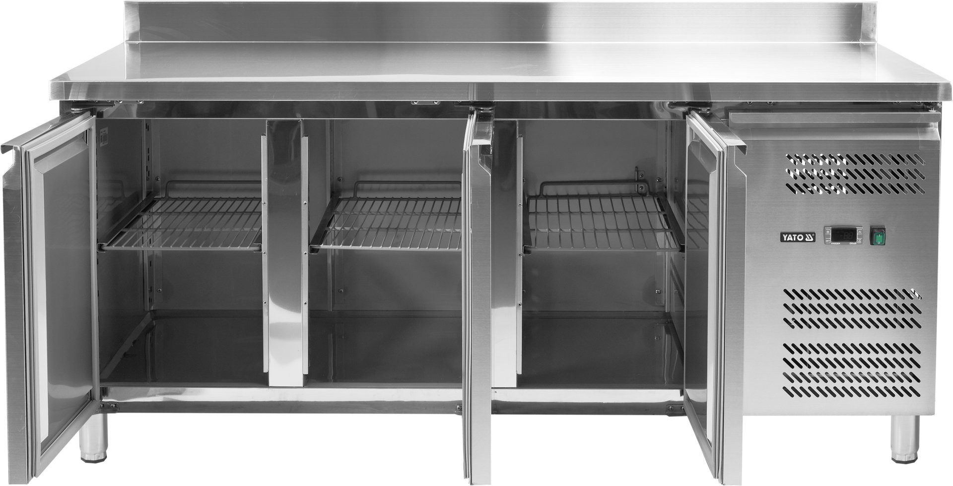 Yato Arbeitstisch Kühltisch 3-türig, Linie 700, Edelstahl, -2 bis +8°C