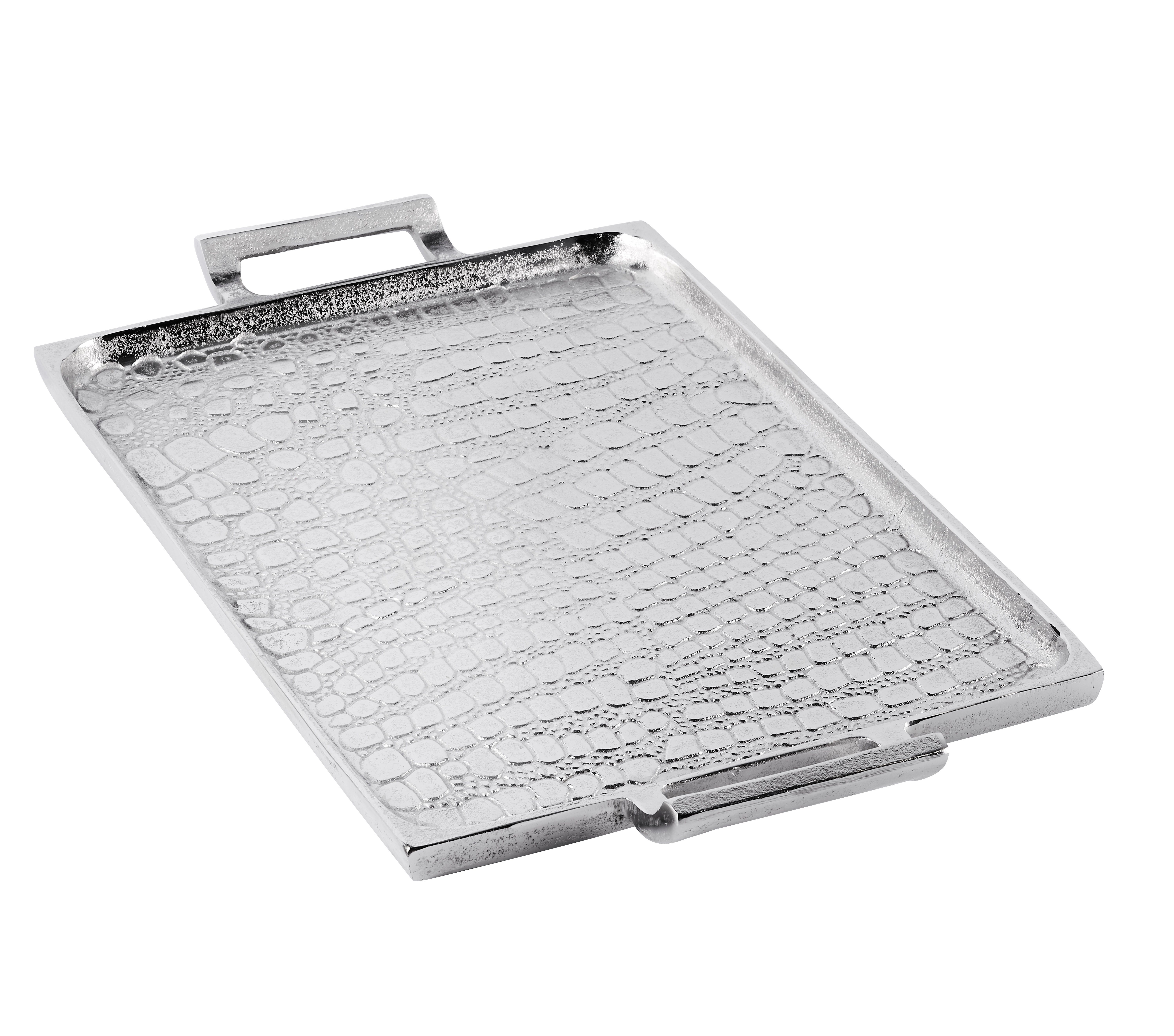 Dekotablett Tablett Alu Serviertablett Deko Schlangenleder-Optik - 42 / 49 / 55cm