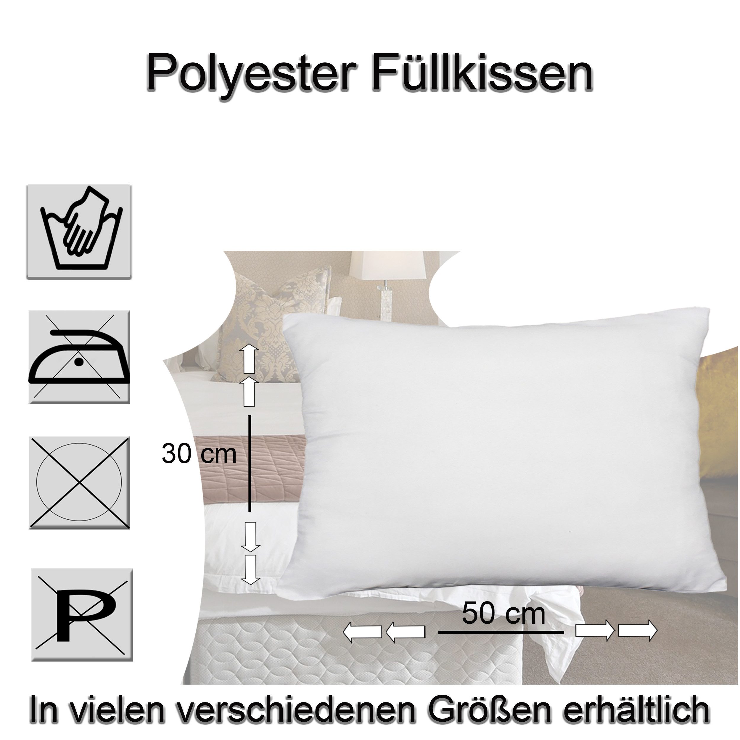 Haus und Deko Kopfkissen Kopfkissen 2er Pack Füllkissen Polyester Innenkiss günstig online kaufen