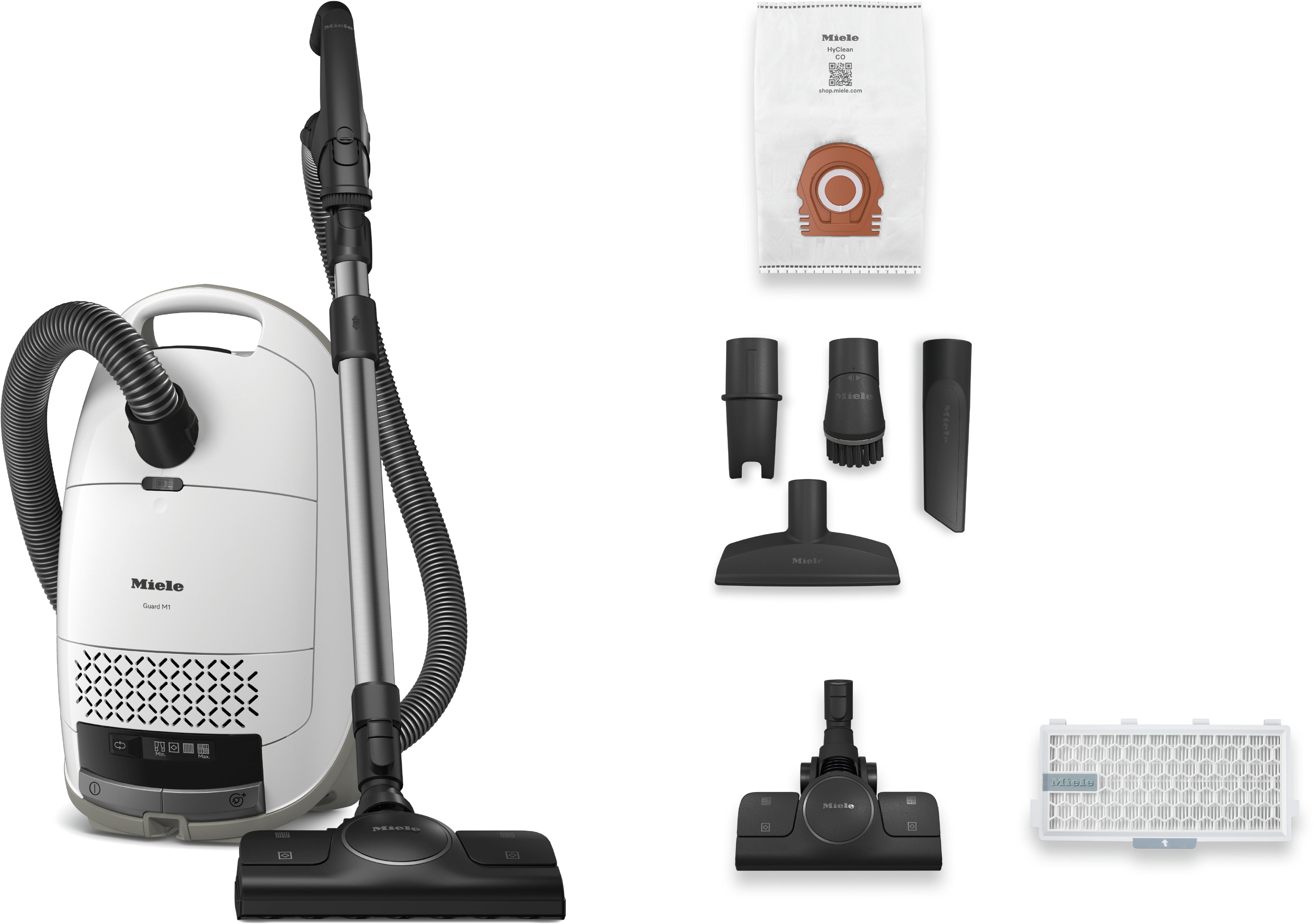 Miele Bodenstaubsauger Guard M1 Performance mit ComfortFit, Nachfolger Complete C3 Starlight, 800 W, mit Beutel, HEPA AirClean, integriertes Zubehör, 11 m Aktio – Bild 4 von 5