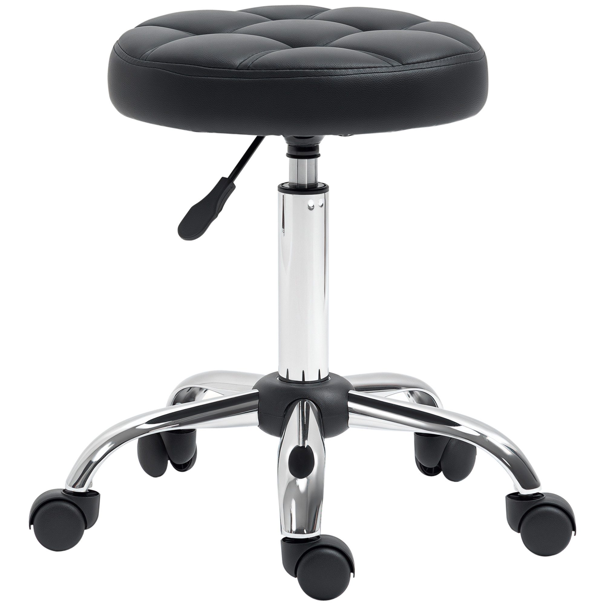 HOMCOM Rollsitz Drehhocker 51-67 cm 360° drehbar Hocker Massage Spa (Arbeitshocker, 1 St., Salonhocker), für Wohnzimmer, Büro, Schwarz – Bild 2 von 5