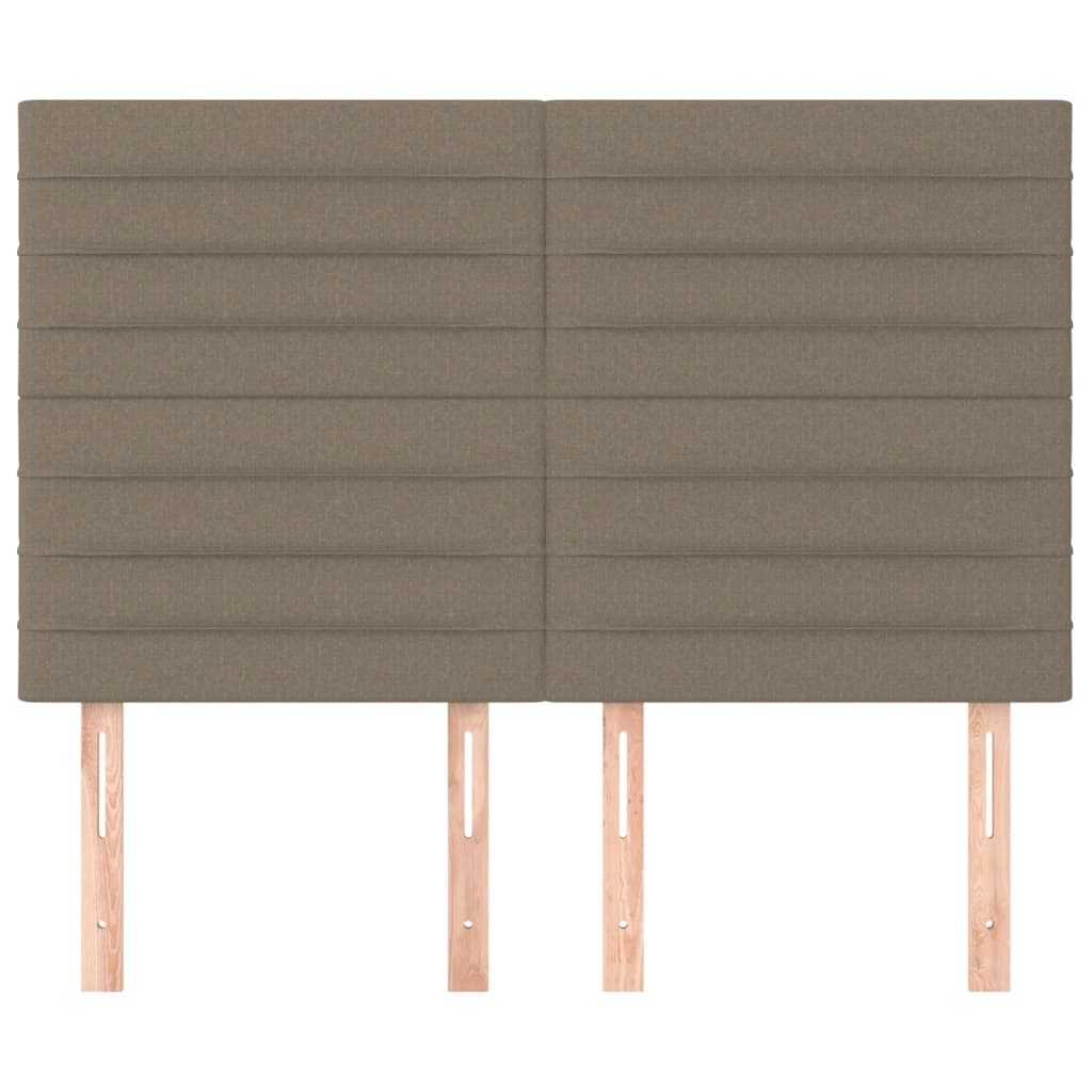 vidaXL Bett Kopfteil Taupe 144x5x118/128 cm Stoff (1-tlg)