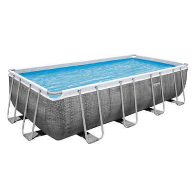 Bestway Framepool Power Steel™ Solo Pool ohne Zubehör 549 x 274 x 122 cm, Rattan-Optik