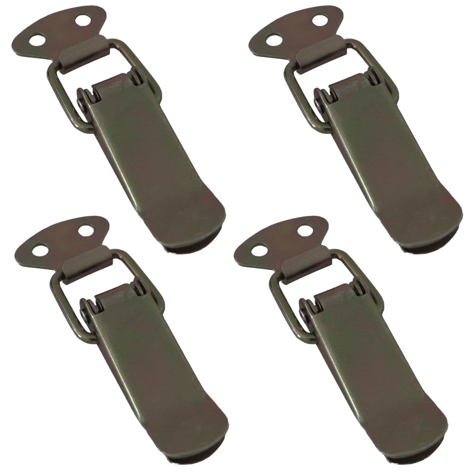 SO-TECH® Kastenriegelschloss Spannverschluss LATCH Kniehebelspanner Stahl Verbinder, (4-tlg), Länge: 78 mm, Breite: 16 / 27 mm, Höhe: 9,3 mm, Gelb verzinkt