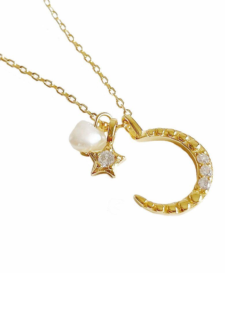 Kette mit Anhänger Schmuck Geschenk, Mond & Stern