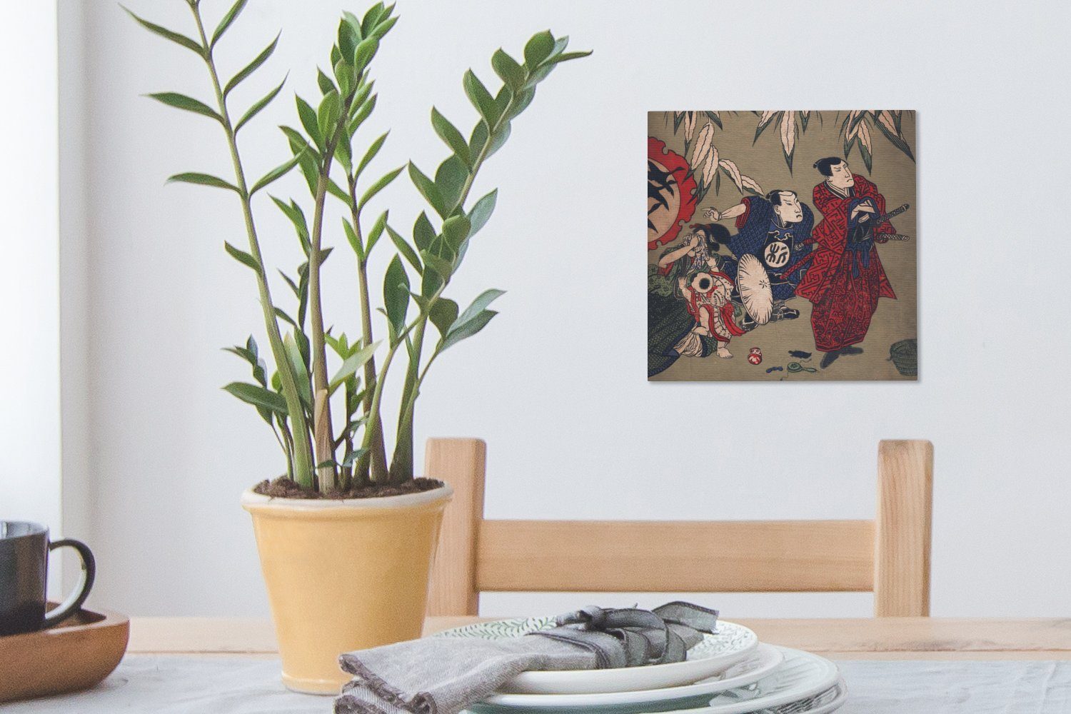 OneMillionCanvasses® Leinwandbild Vintage-Illustration Samurai, Schlafzimmer für eines Bilder St), japanischen (1 Wohnzimmer Leinwand