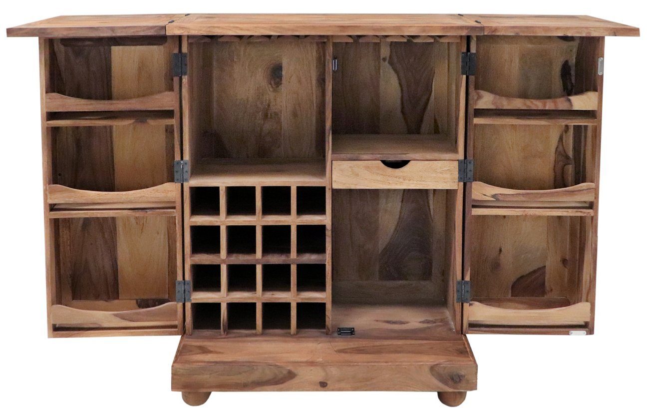 Barschrank Aufklappbarer Barschrank 80x105x55 aus indischem Palisandr-Holz