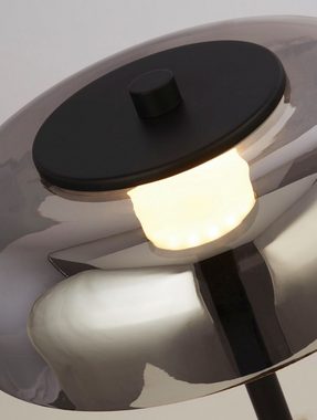 Licht-Erlebnisse Stehlampe ISLA, LED, Warmweiß, LED mit Touch Funktion 146 cm Dimmer Schwarz Rauchgrau Wohnzimmer