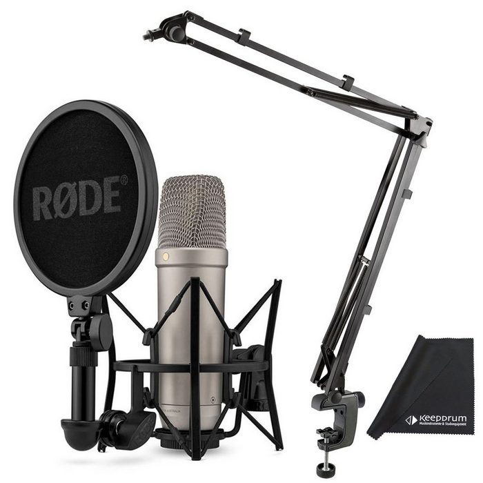 RODE Microphones Mikrofon Rode NT1 5th Generation Mikrofon Silber mit K&M Gelenkarm