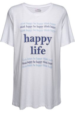 MIAMODA Rundhalsshirt T-Shirt HAPPY LIFE Halbarm