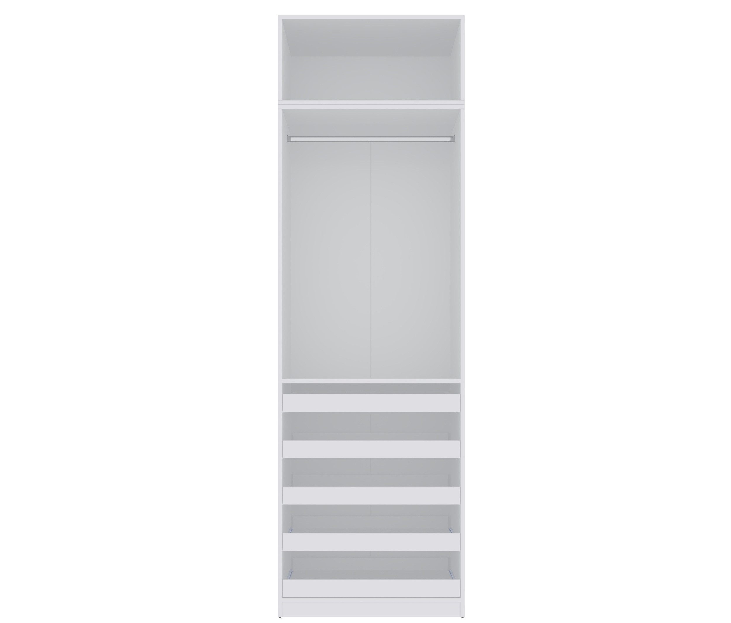 Marmex Möbel Mehrzweckschrank TRES 08/NB - Kleiderschrank mit Aufsatz und 5 ausziehbaren Ablagen (2-St) Schuhschrank, begehbarer Kleiderschrank, Ankleidzimmer