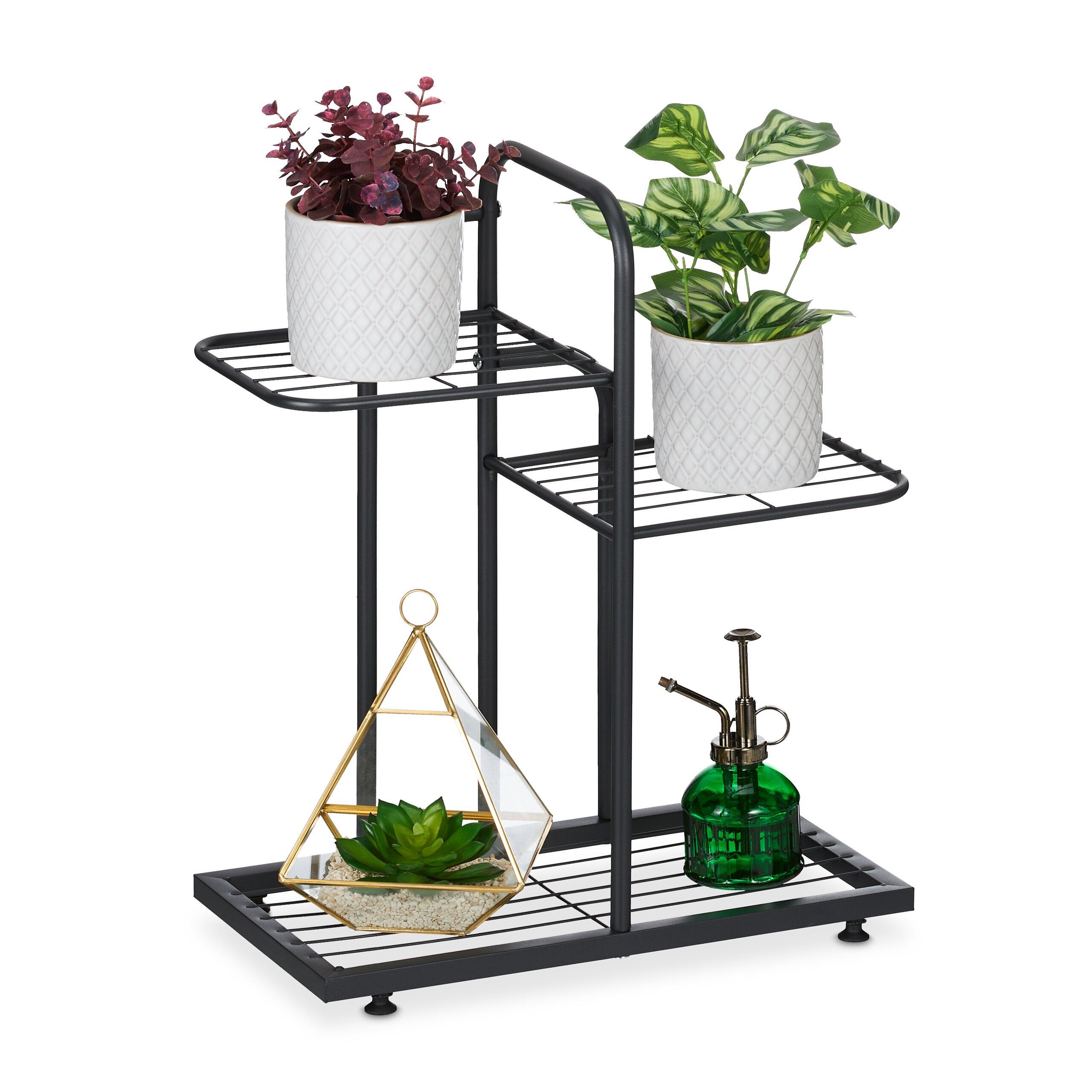 relaxdays Blumenständer Pflanzenständer 3 Ebenen günstig online kaufen