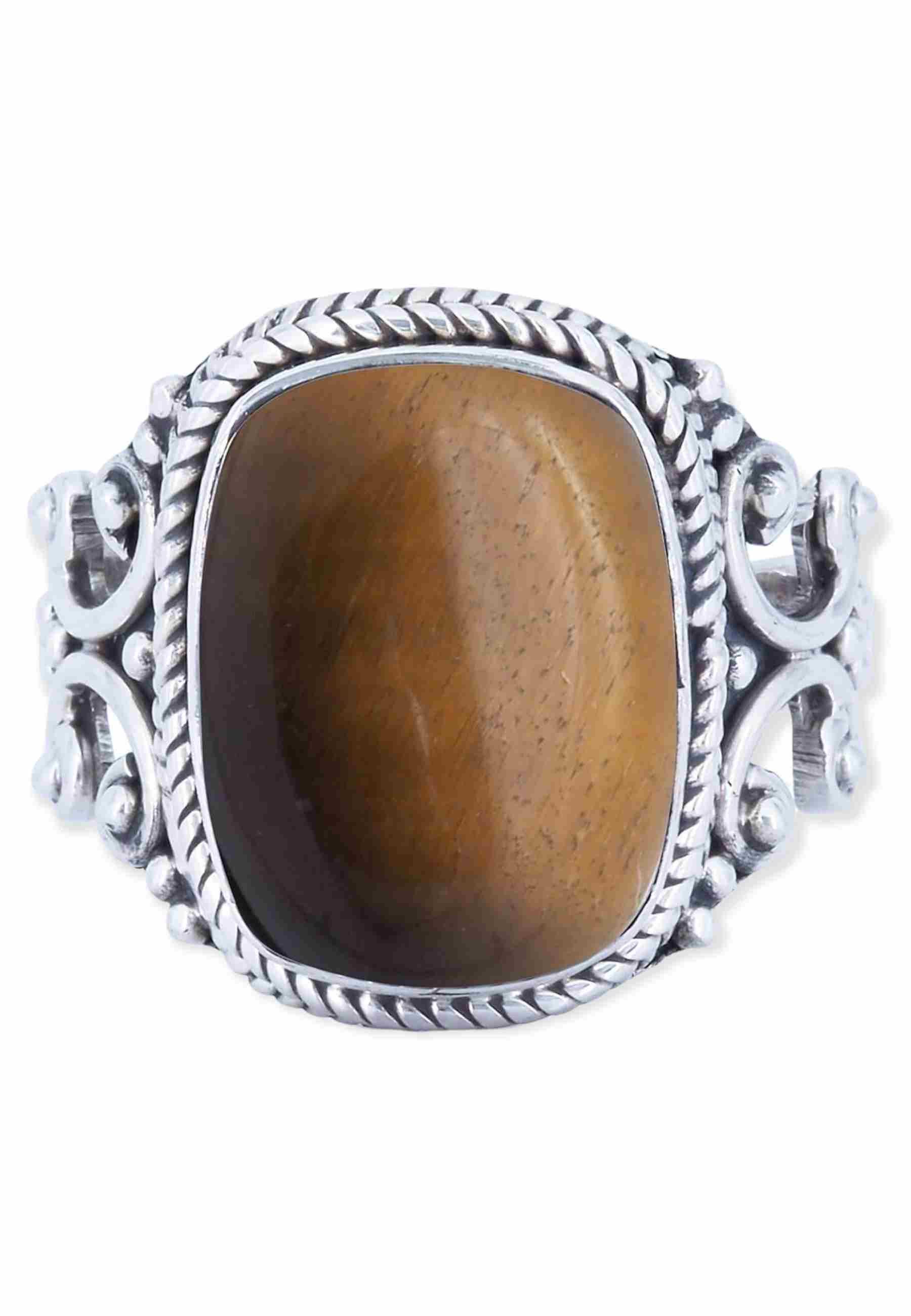 Silberring SERAPANA aus 925 Silber mit Tigerauge