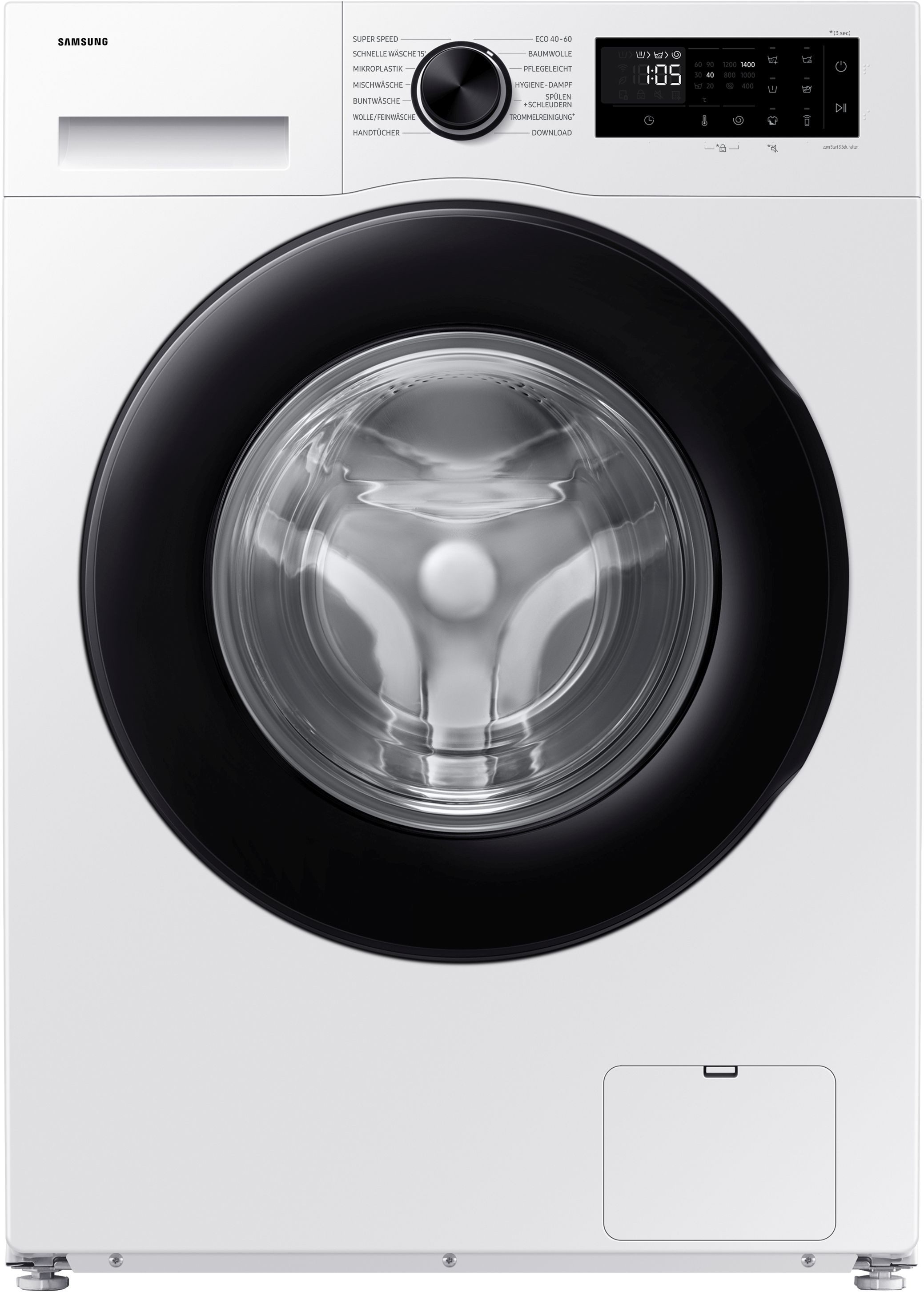 Samsung Waschmaschine WW5100D SLIM WW90DG5G34AEEG, 9 kg, 1400 U/min, AI Ecobubble?? - Effizient und schonend waschen