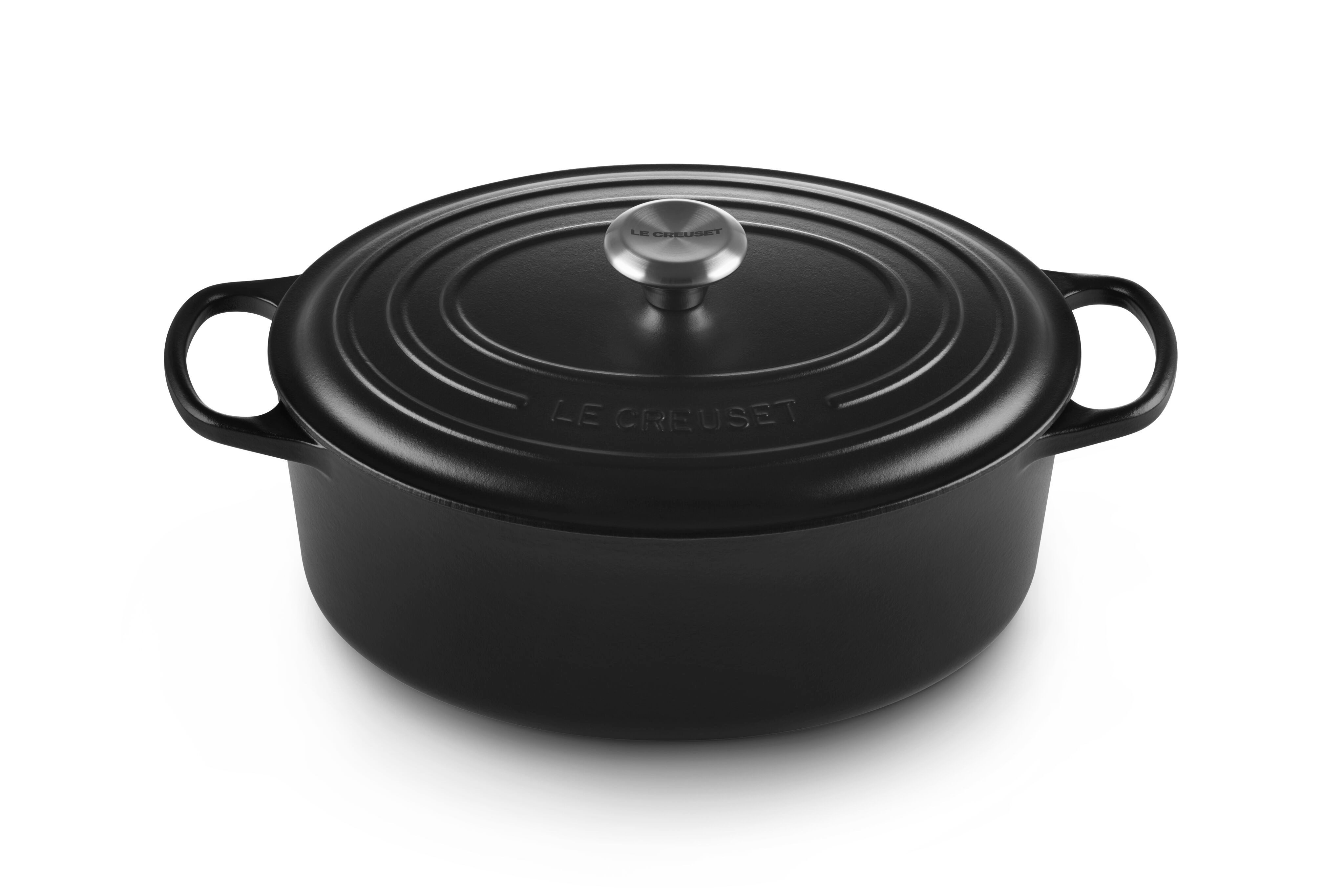 LE CREUSET Bräter Gusseisen-Bräter mit Deckel, Oval, Gusseisen, Ø 31 cm, Schwarz, 21178310000430
