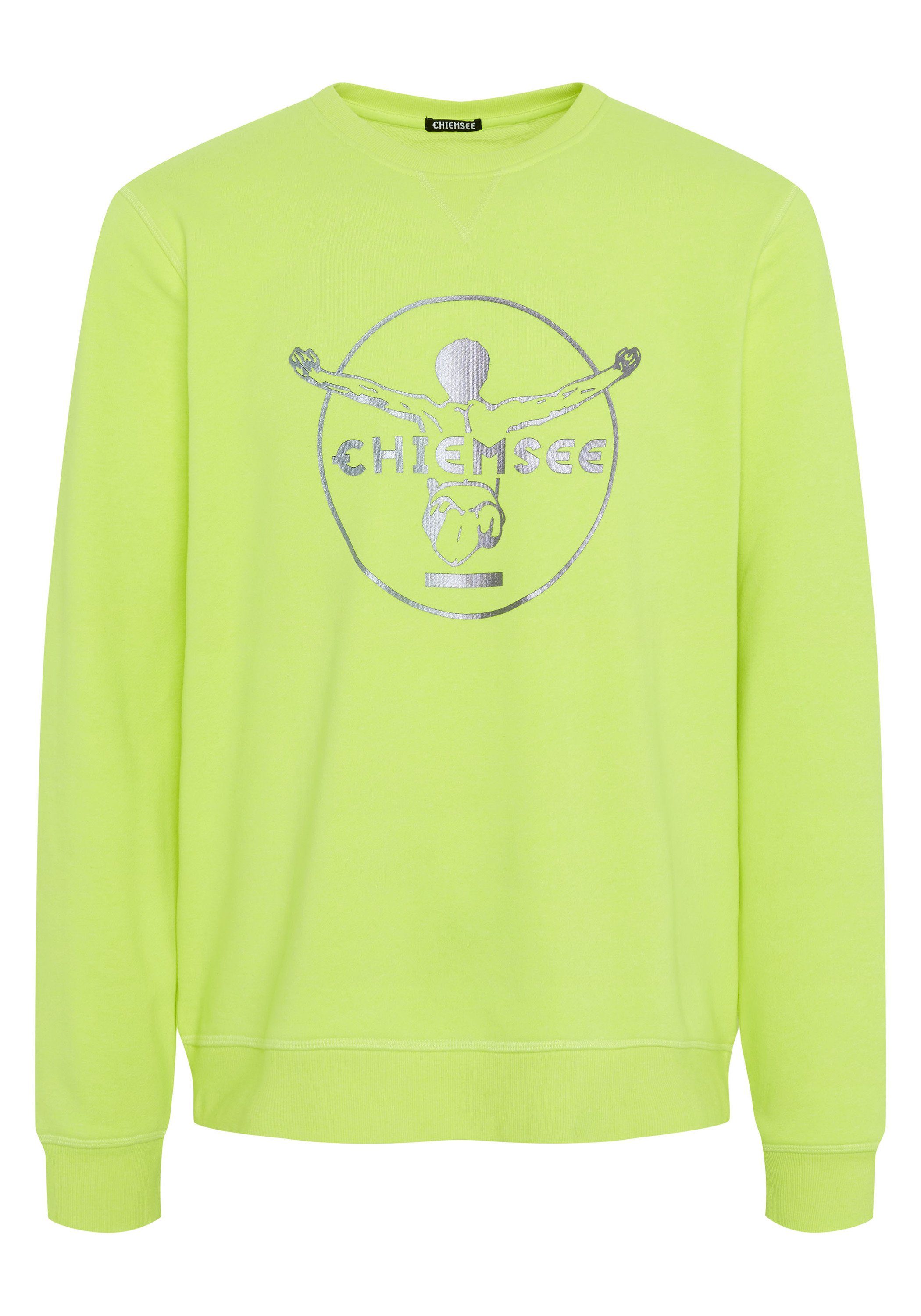 Chiemsee Sweatshirt Sweater im Label-Look 1 13-0630 Safety Yellow