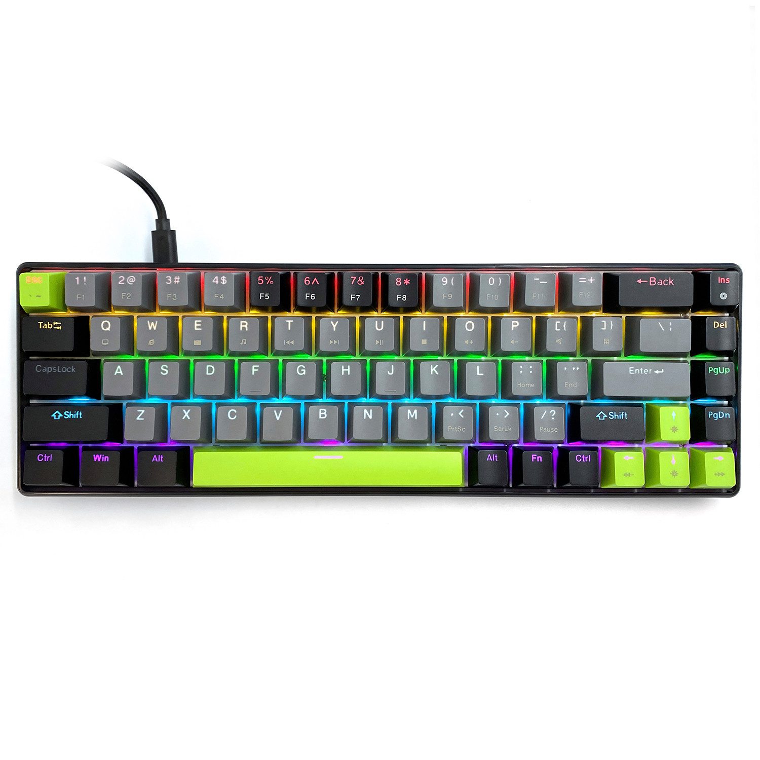 MEDIA-TECH MT1260 Mechanische Tastatur Qwerty Gaming-Tastatur (Tastenbeleuchtung 19 Farbbeleuchtungsmodi)