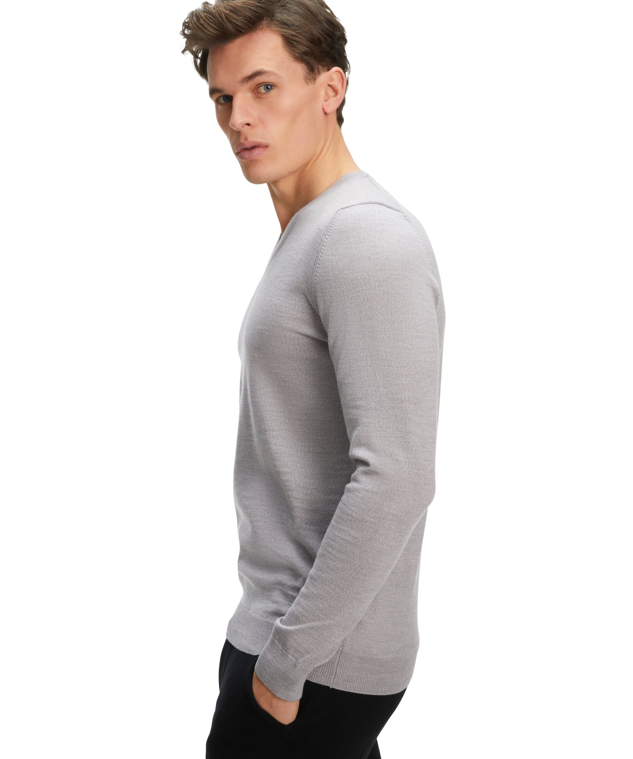 (3400) reiner, extrafeiner aus grey light Merinowolle (1-tlg) FALKE Strickpullover