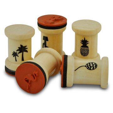 MEYCO Hobby Stempel Set mit 15 verschiedenen Mini-Stempeln im Glas