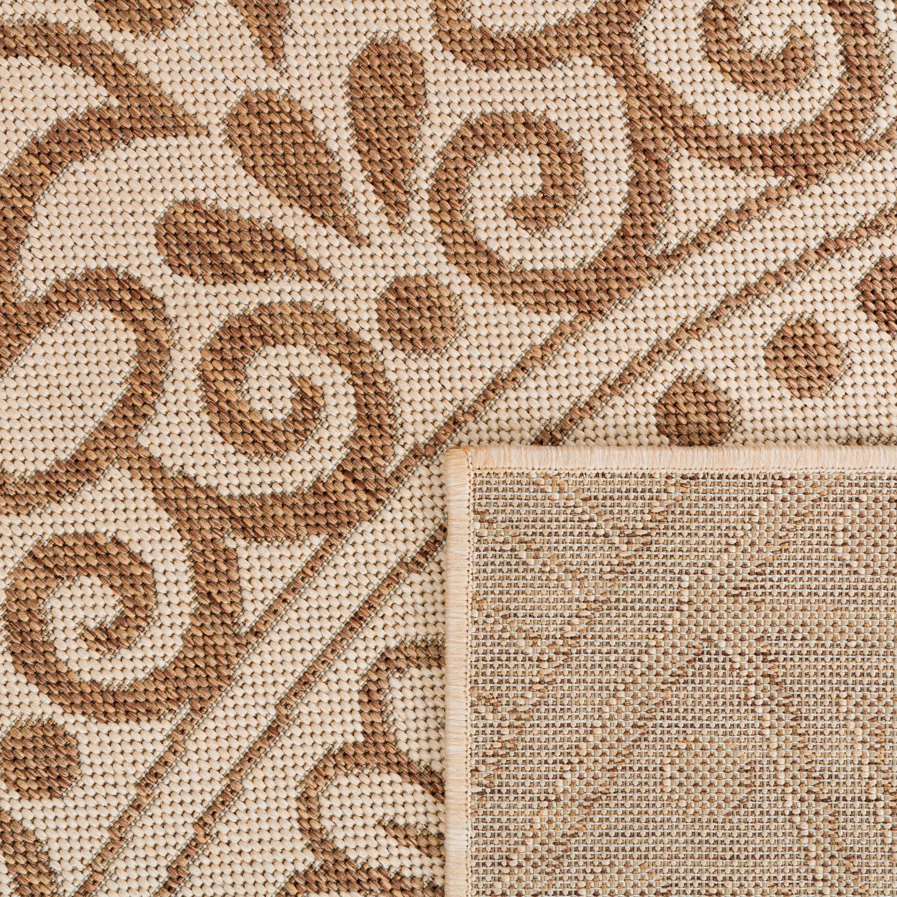 Paisley 4 geeignet Coco Home, beige und Teppich mm, Paco 205, rechteckig, In- Muster, Höhe: Outdoor Flachgewebe,