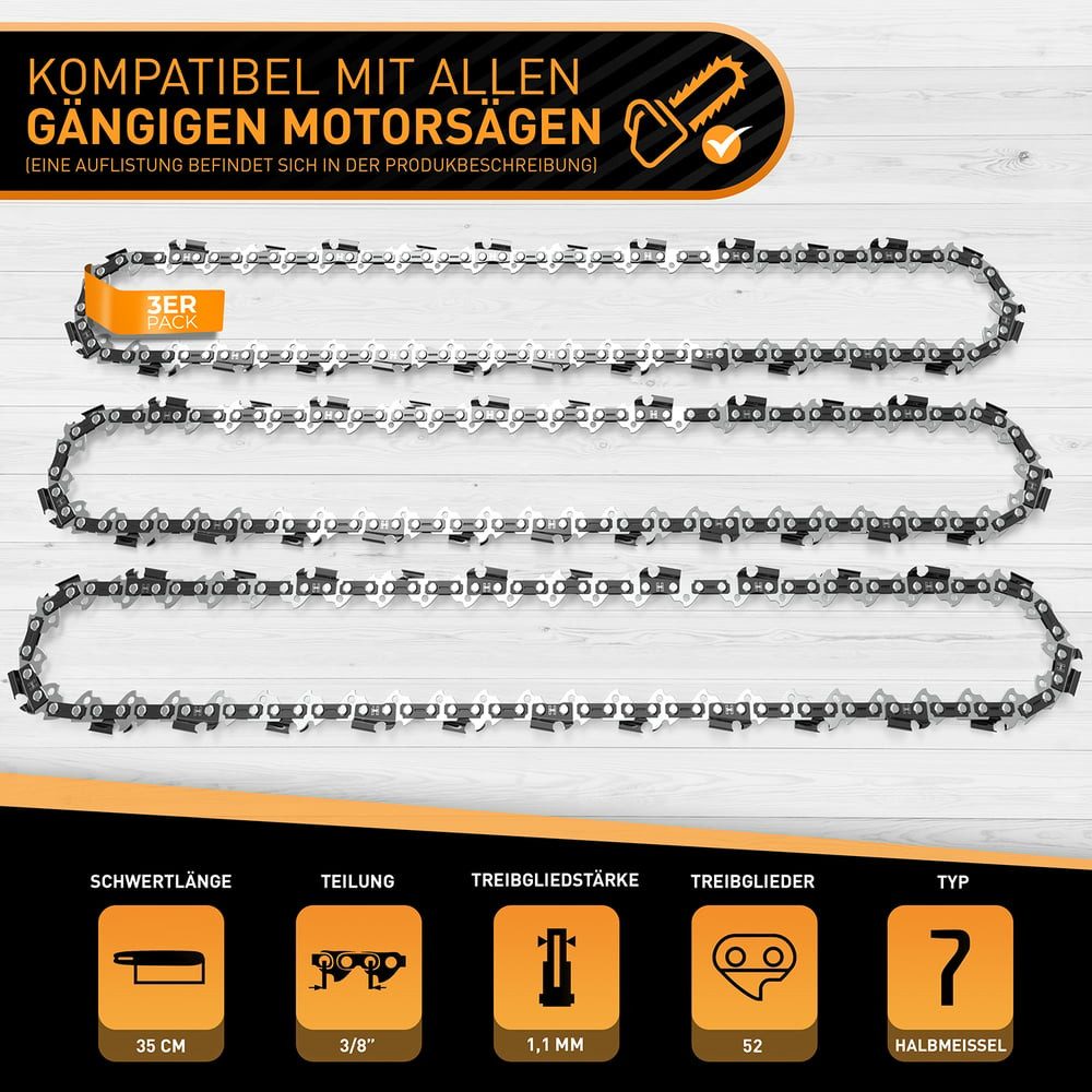 Hardtwerk® Ersatzkette 1,1mm 3/8" 3Stk Hartmetall günstig online kaufen