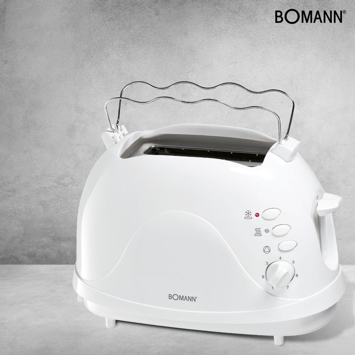 Brötchenaufsatz, Integrierter TA CB, 246 BOMANN 700 Toaster Watt weiß Cool-Touch-Gehäuse,