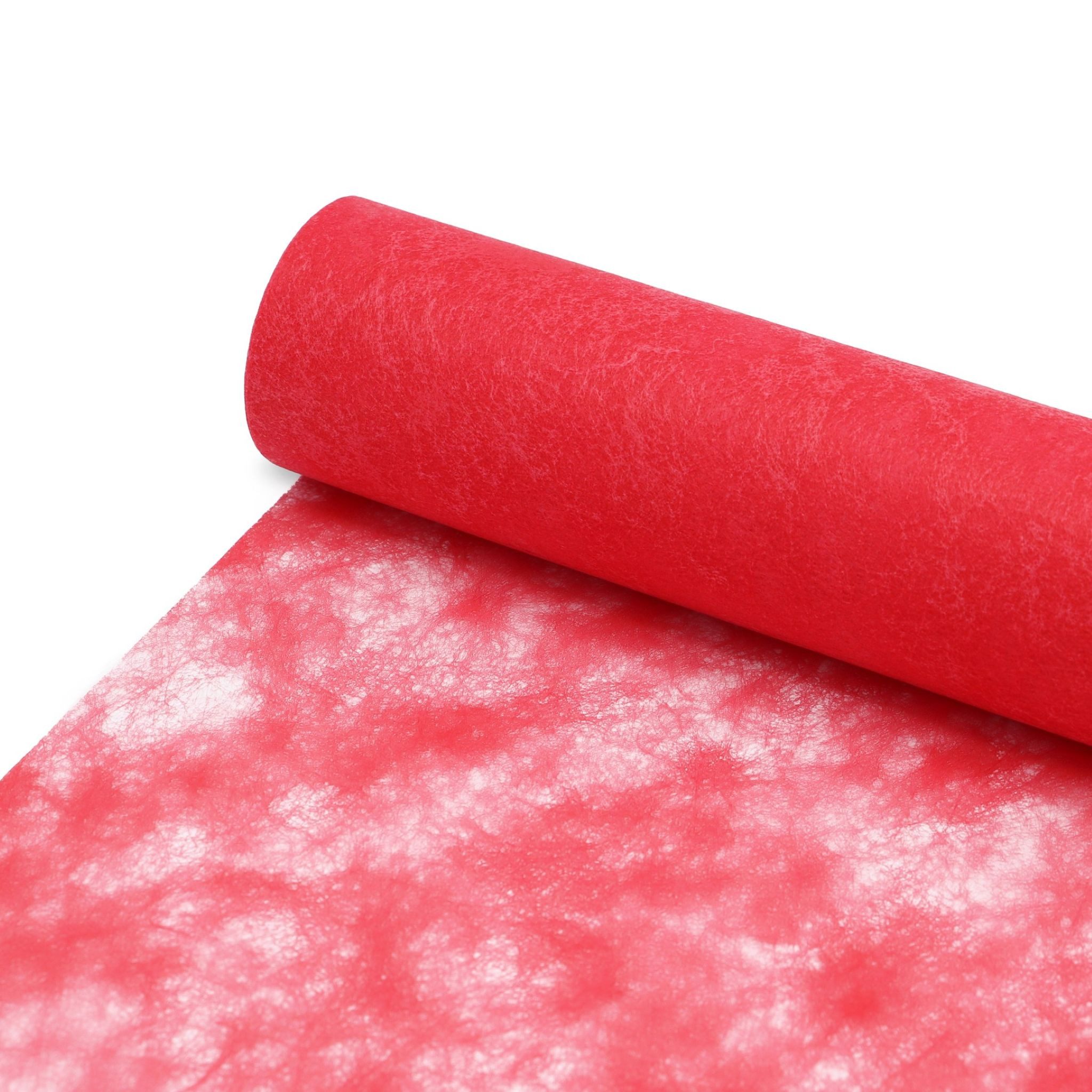 Deko AS Tischläufer Sizocloud® Tischläufer rot 20cm Rolle 25 Meter +ca.100 Dekoherzen 57- (1-tlg, 1 Rolle Tischläufer), Strapazierfähig
