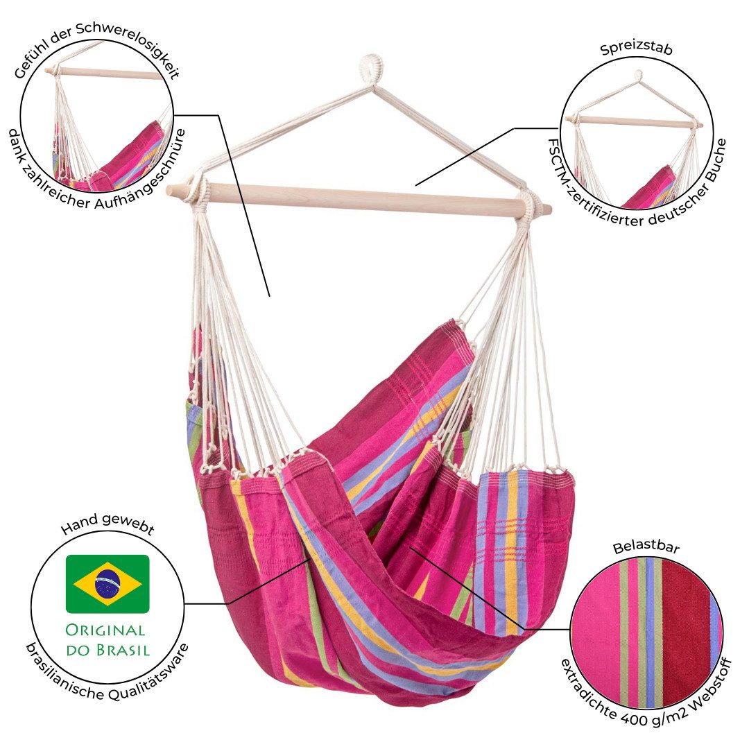 Amazonas Hängesessel Brasil KingSize Hängestuhl (Belastbarkeit 150 kg, Hand günstig online kaufen