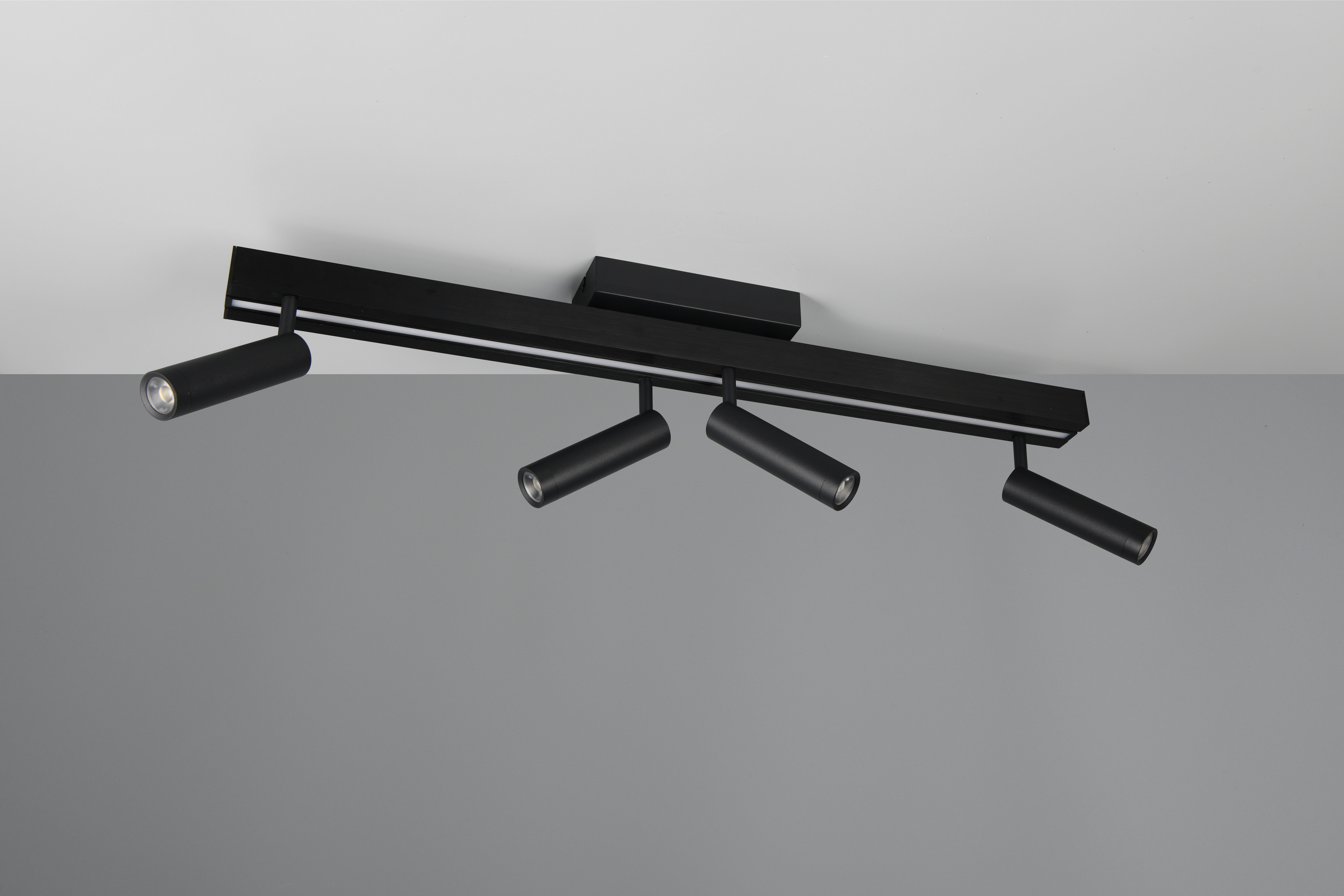 TRIO Leuchten LED Deckenleuchte ZENO ausziehbare LED Deckenlampe mit 4 verstellbaren Spots dimmbar CCT, getrennt schaltbar, LED fest integriert, warmweiß - kaltweiß, getrennt schaltbare Spots, Lichtfarbe einstellbar inkl Fernbedienung