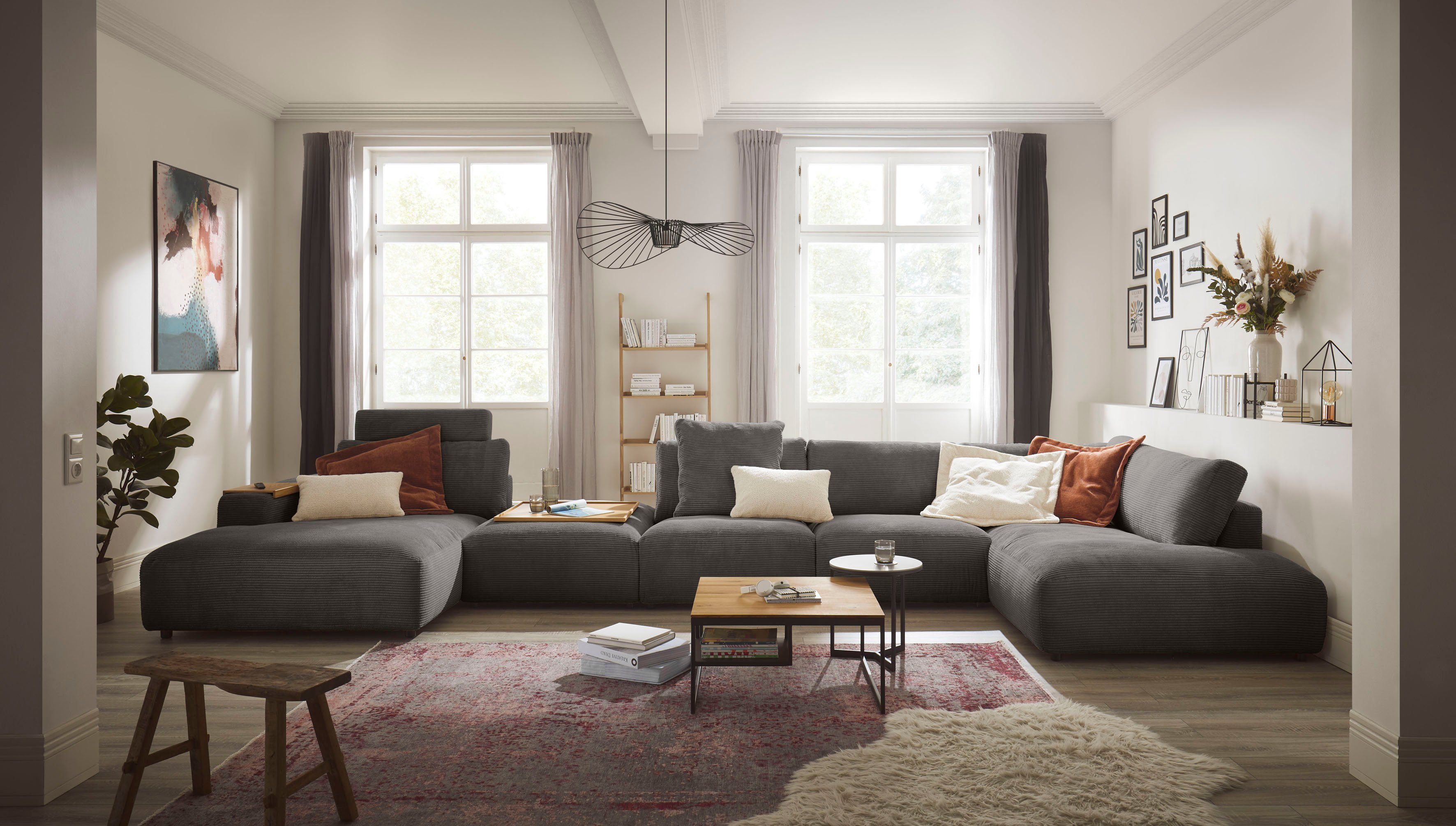 Musterring Wohnlandschaft Lucia U-Form, Cord-Bezug, inklusive Kopfstütze, Gesamtbreite 524 cm